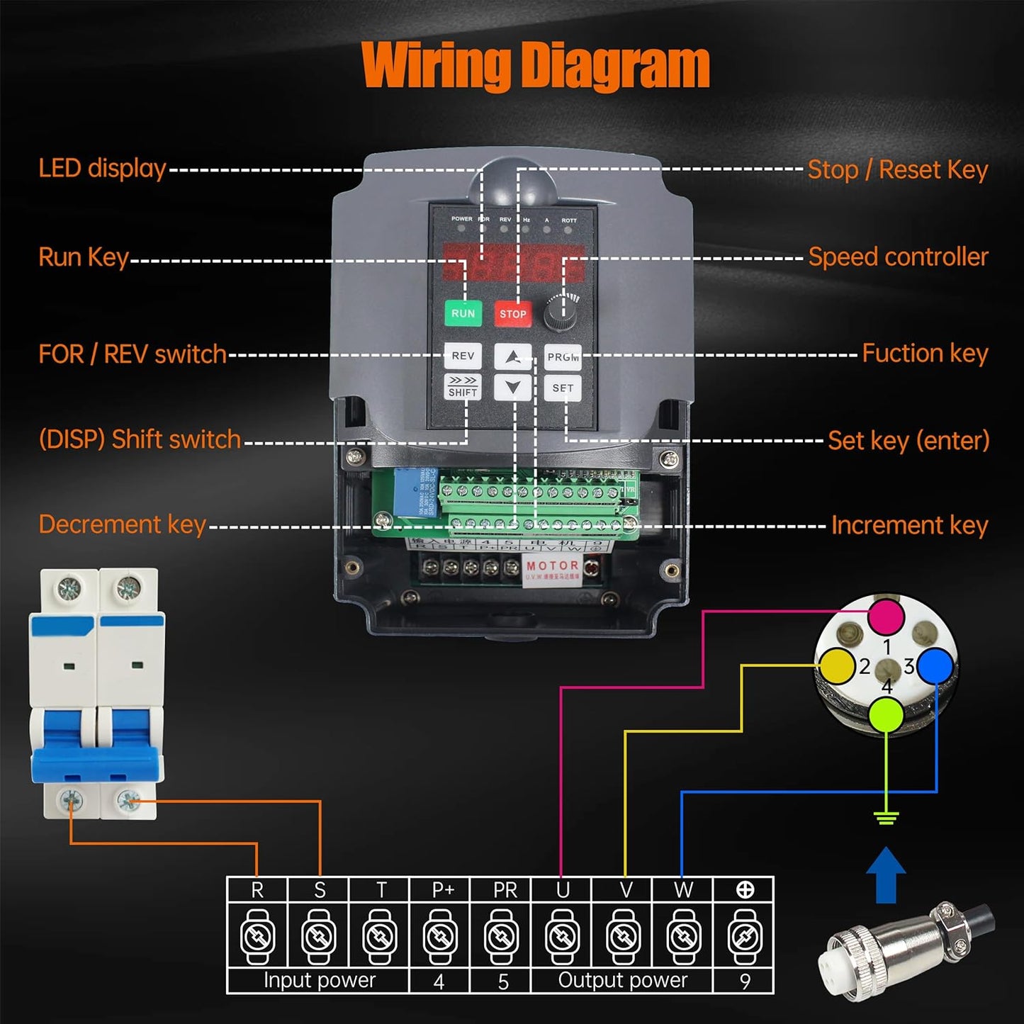 (Excellent) RATTMMOTOR CNC VFD Spindle Motor Kits 2.2KW 220V Water Cooled Spindle Motor Φ80mm ER20 400Hz 24000RPM+VFD Drive Inverter+80mm Motor Mount Clamp+14pcs ER20 Collet+80W Water Pump for CNC Router