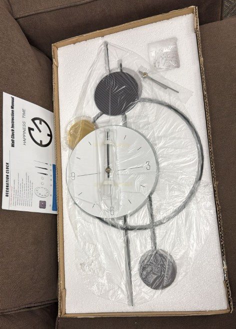 (New Open Box) Modern Large Decorative Wall Clock | European Style • Silent Non-Ticking ⚡