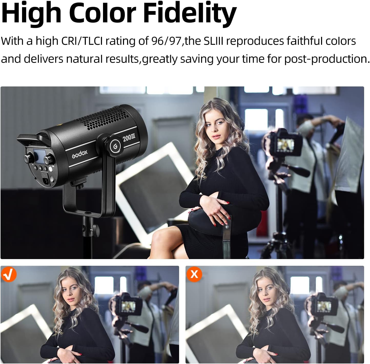 (New Open Box) Godox SL200III 215W(MAX.) LED Video Photography Lights, Bowens-Mount Studio Lights