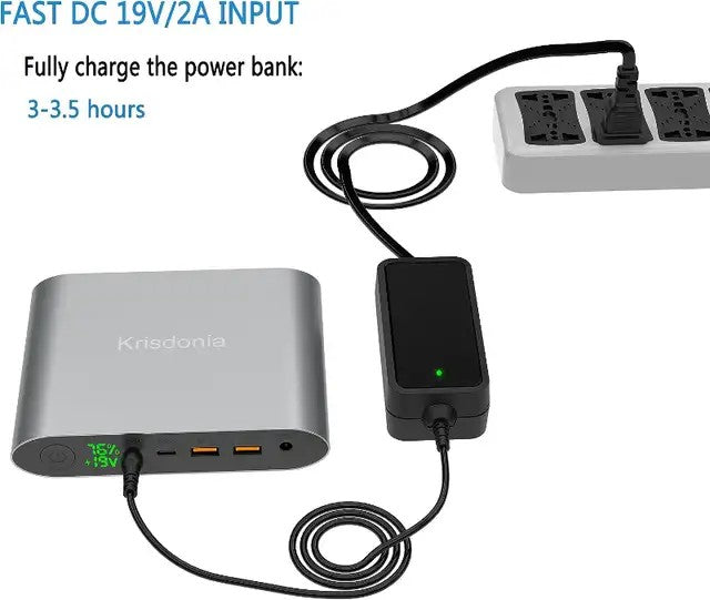 (Good) Krisdonia Laptop Power Bank 25000mAh/92.5Wh Quick Charge 3.0 Por