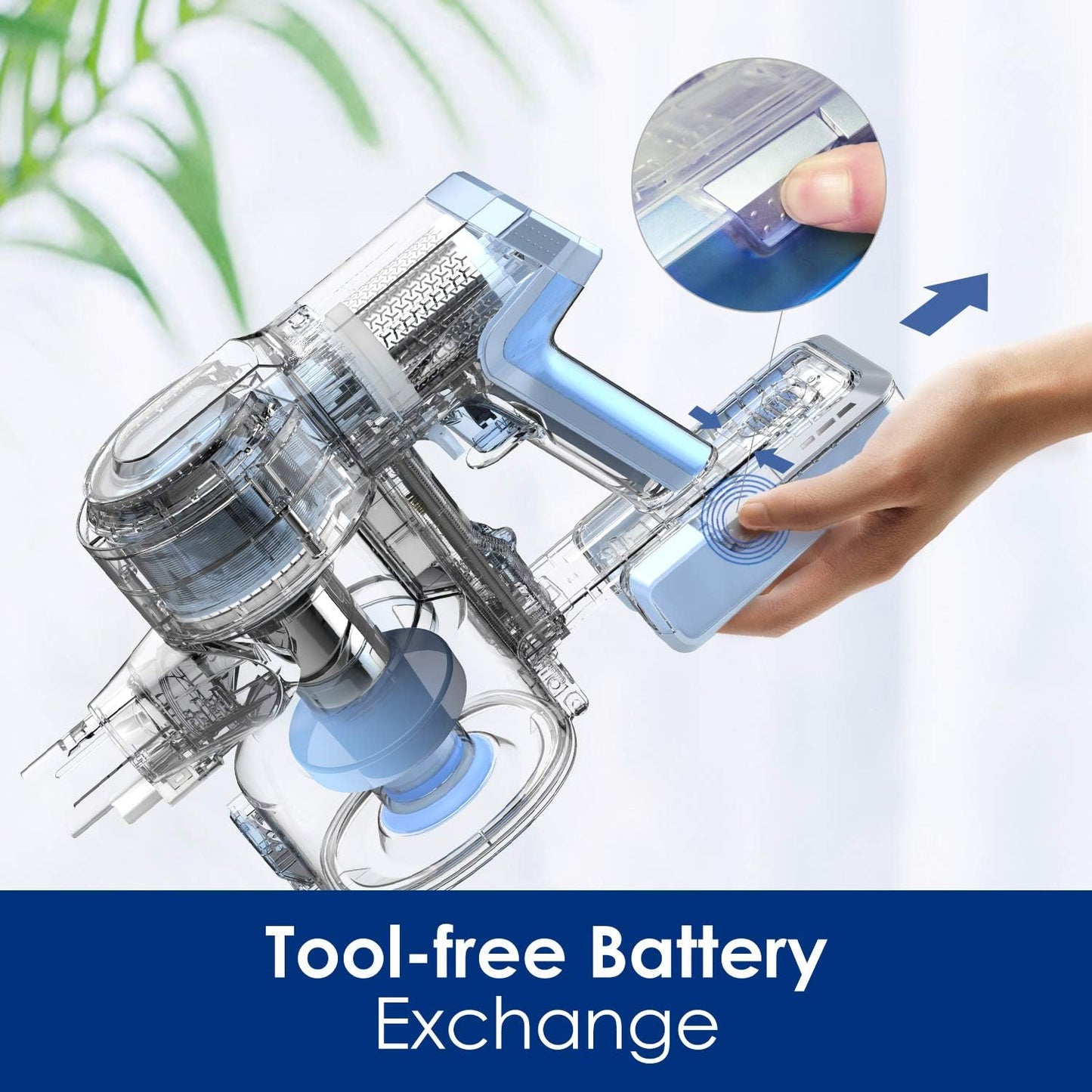 Tineco Replacement Battery for A11 Hero & PET Series, Cordless Vacuum Cleaner Replacement Battery-21.6 Volt 2500mAh Space Blue