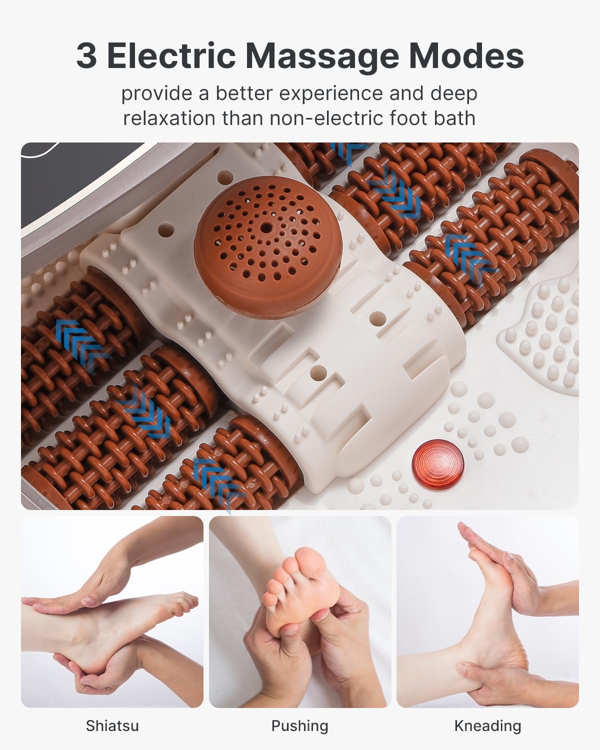 (New Open Box) RENPHO Foot Spa Bath Massager, Motorized Massage, Fast Heating, and Powerful Bubble Jets, Automatic Shiatsu Massaging Rollers, Pedicure for Tired Feet