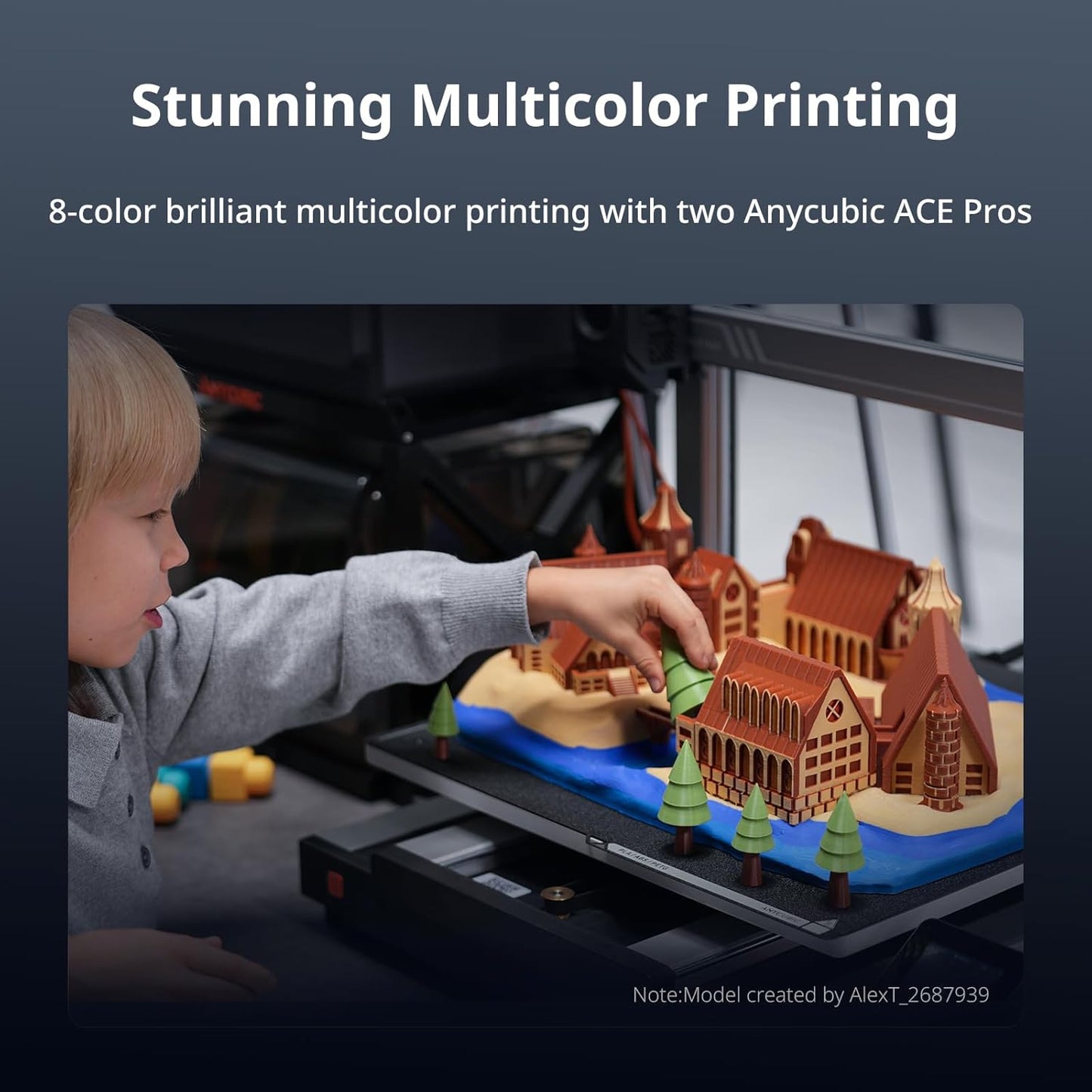 (Excellent) Anycubic Kobra 3 Max 3D Printer Only, Support Multicolor Needs ACE Pro, 600mm/s High-Speed