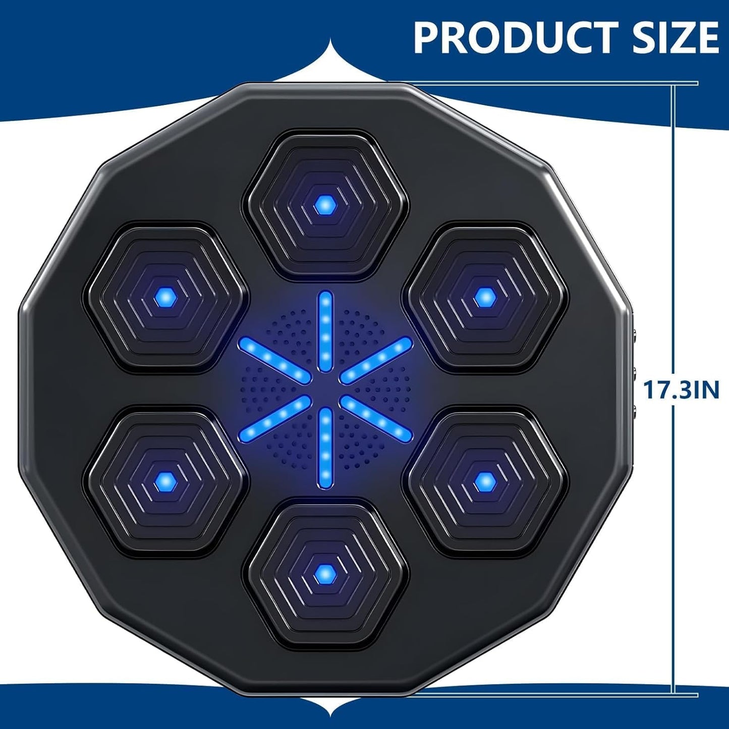 (New Open Box) RUN.SE RUN.SE Music Boxing Machine Wall Mounted Music Boxing Target Intelligent Bluetooth Boxing Target Intelligent Focused Agility Training Music Boxing Machine Suitable for Home or Gym Exercise.
