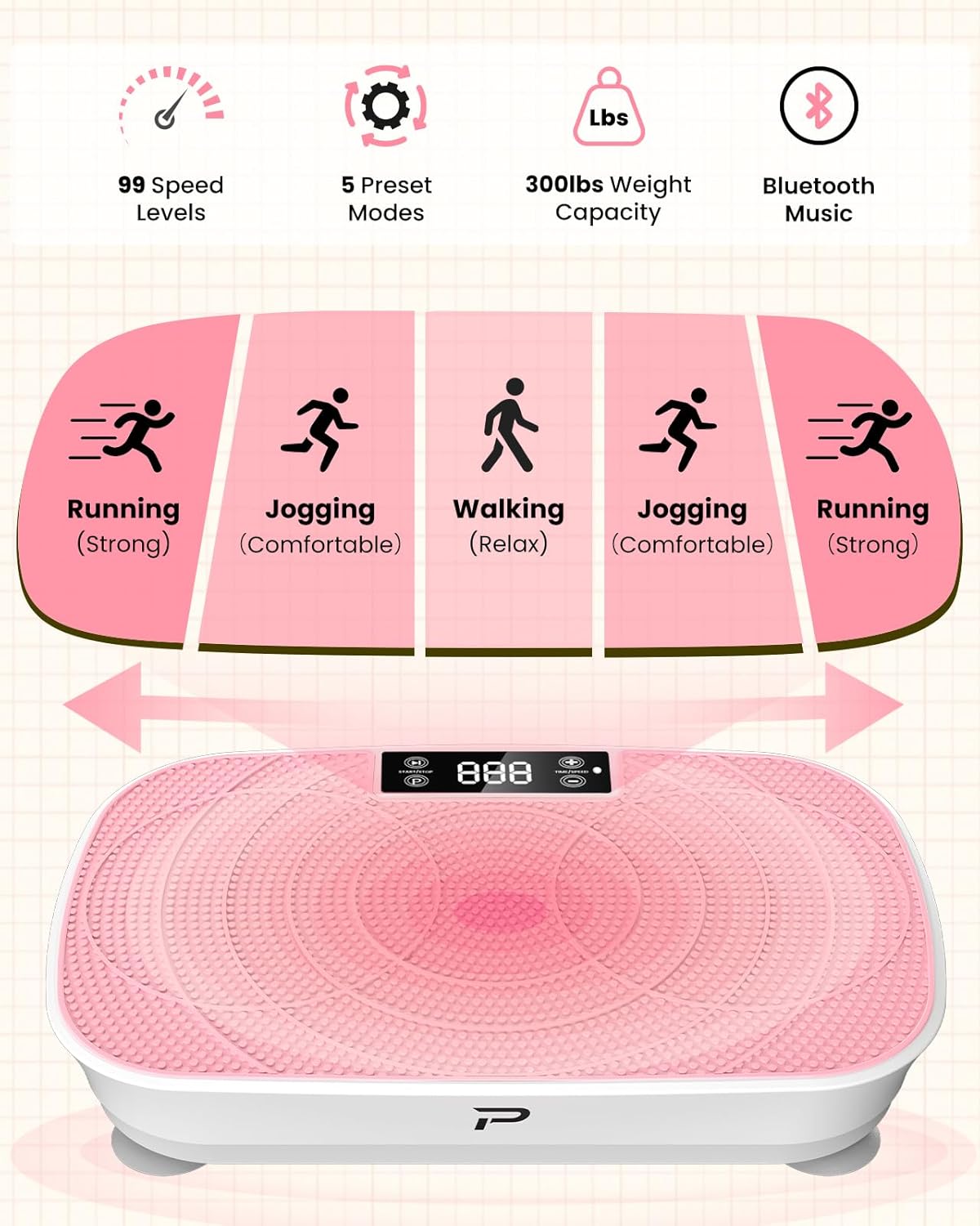 (New Open Box) Vibration Plate Exercise Machine - 400LBS Capacity Vibration Plate for Lymphatic Drainage & Weight Loss with 99 Speed Levels, Whole Body Waver Vibration Plate for Home Fitness