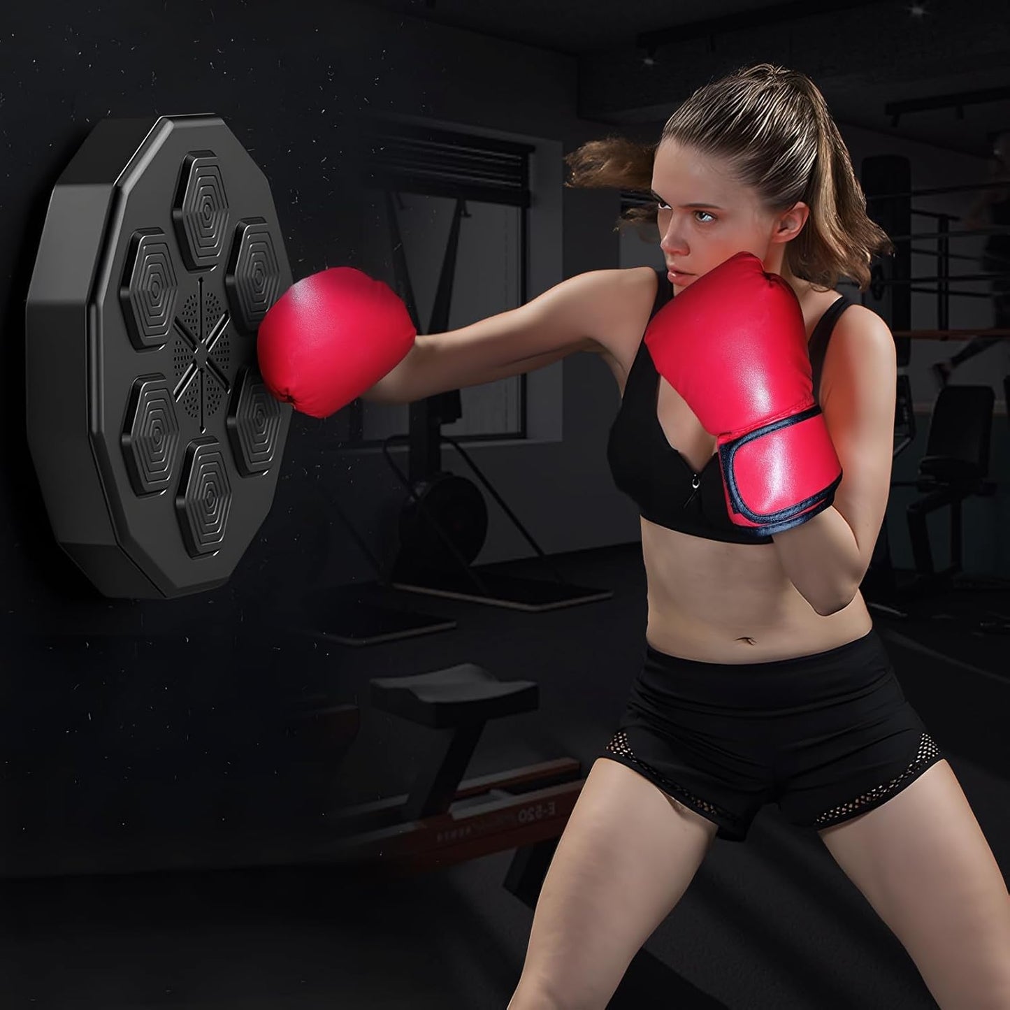 (New Open Box) RUN.SE RUN.SE Music Boxing Machine Wall Mounted Music Boxing Target Intelligent Bluetooth Boxing Target Intelligent Focused Agility Training Music Boxing Machine Suitable for Home or Gym Exercise.