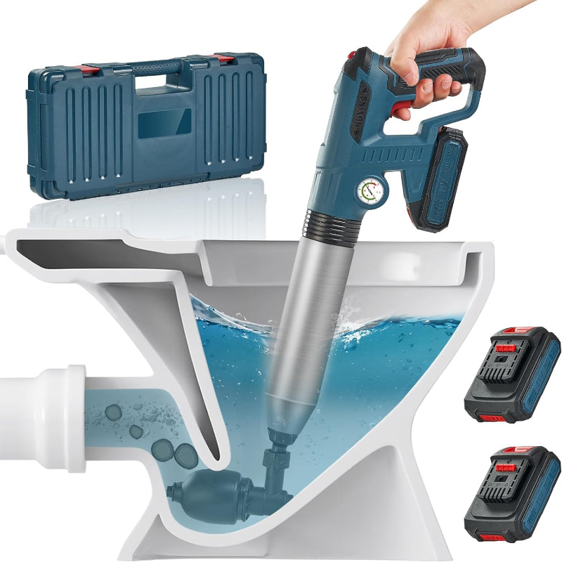 (New Open Box) Aiment Electric Toilet Plunger Clog Remover: 2 Batteries Air Plunger