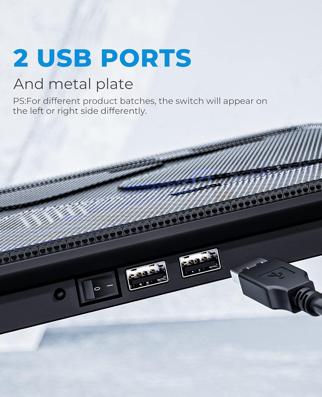 (Excellent) havit Laptop Cooling Pad, HV-F2056 15.6-17'' Slim Portable USB Powered (3 Fans)