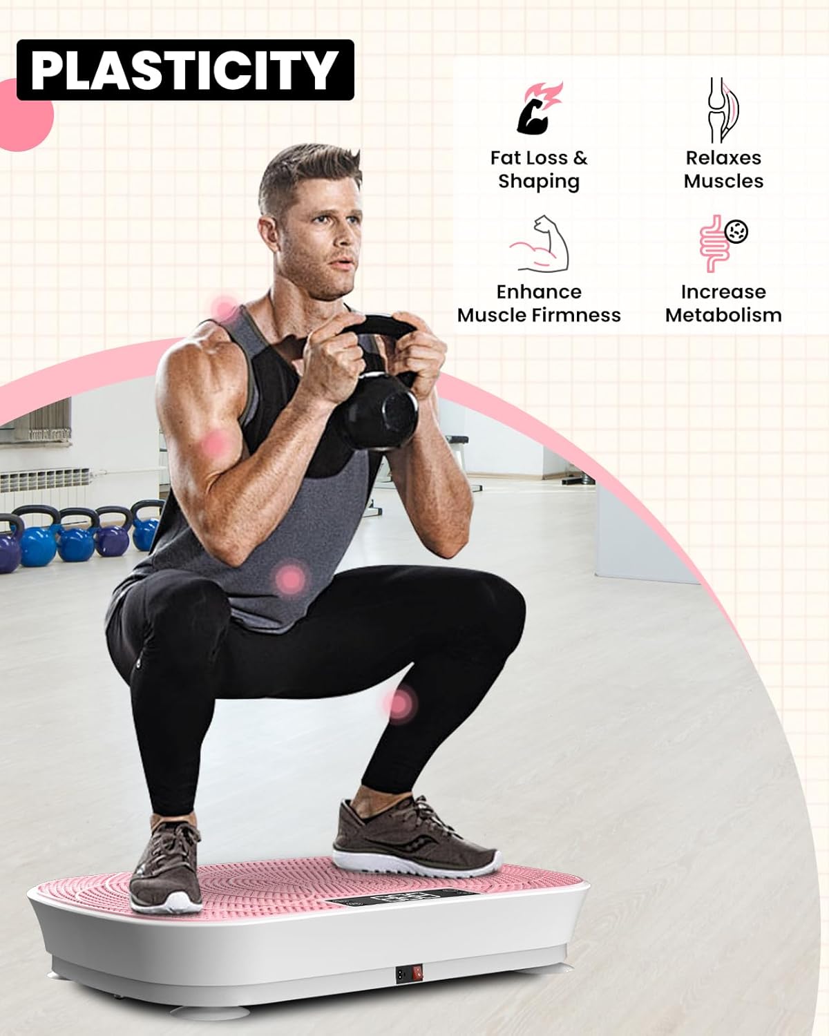 (New Open Box) Vibration Plate Exercise Machine - 400LBS Capacity Vibration Plate for Lymphatic Drainage & Weight Loss with 99 Speed Levels, Whole Body Waver Vibration Plate for Home Fitness
