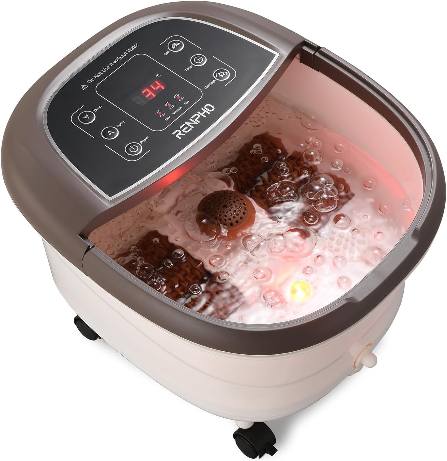 (New Open Box) RENPHO Foot Spa Bath Massager, Motorized Massage, Fast Heating, and Powerful Bubble Jets, Automatic Shiatsu Massaging Rollers, Pedicure for Tired Feet