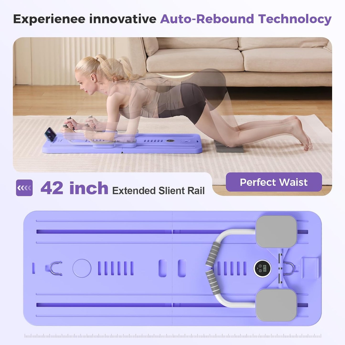 (Excellent) Portable Pilates Reformer Machine for Home Gym - Auto-Rebound Pi