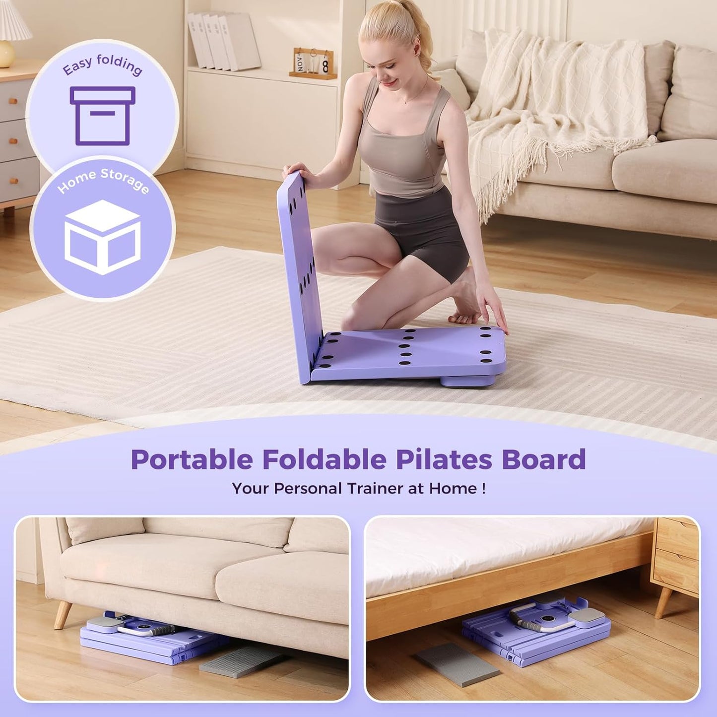 (Excellent) Portable Pilates Reformer Machine for Home Gym - Auto-Rebound Pi