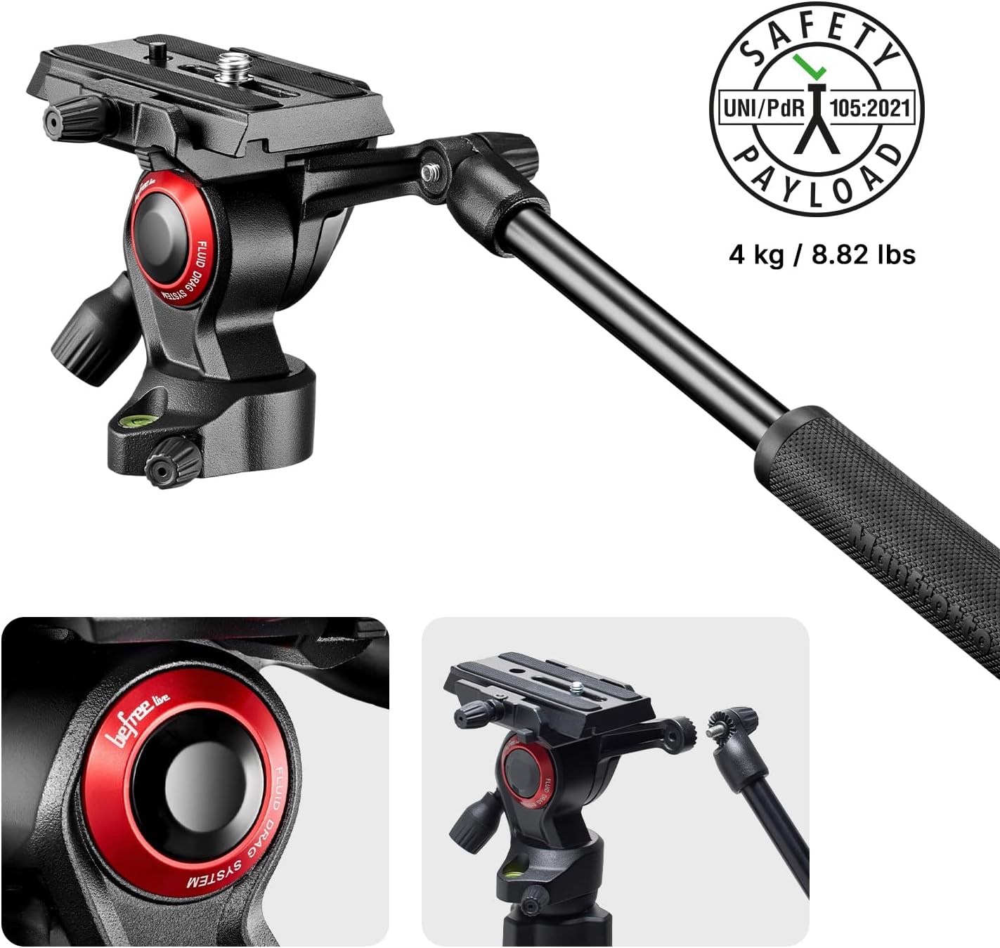 (Good) Manfrotto Travel Befree Live Aluminium Tripod Twist, Video Head, Black, Compact