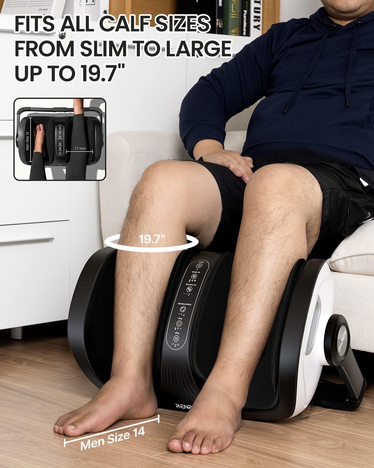 (New Open Box) RENPHO Shiatsu Foot Massager Machine with Heat and Remote, Deep Kneading and Rolling Calf Massage