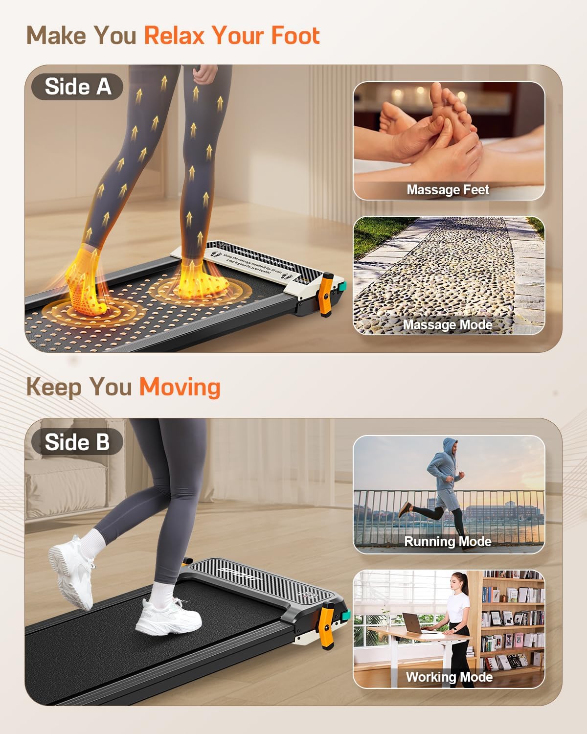 (Brand New) AKLUER Walking Pad Treadmill Under Desk, Portable Treadmill with Remote Control, Desk Treadmill