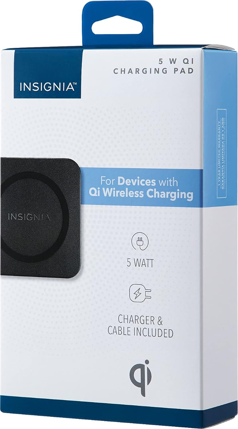 Insignia 5 W NS-MWPC5K-C Qi Certified Wireless Charging Pad for Android/iPhone -Black