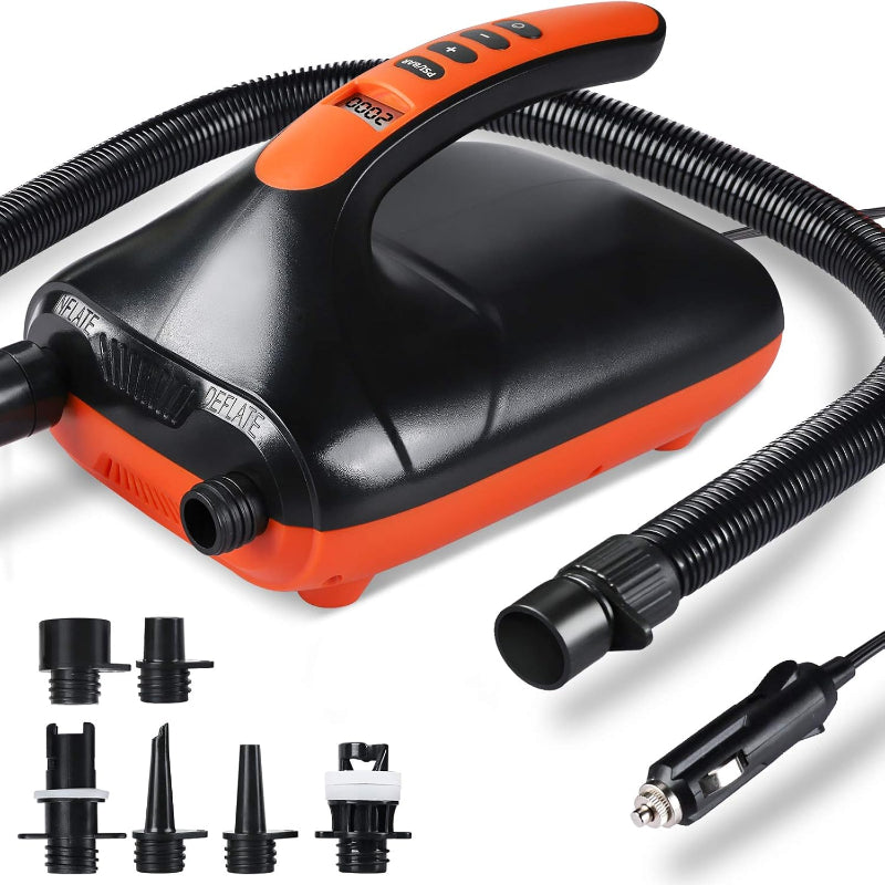 (open box) SUP Pump, Chefic 110W/ 12V SUP Electric Air Pump 20 PSI High Pressure, 2-in-1 Inflate & Deflator
