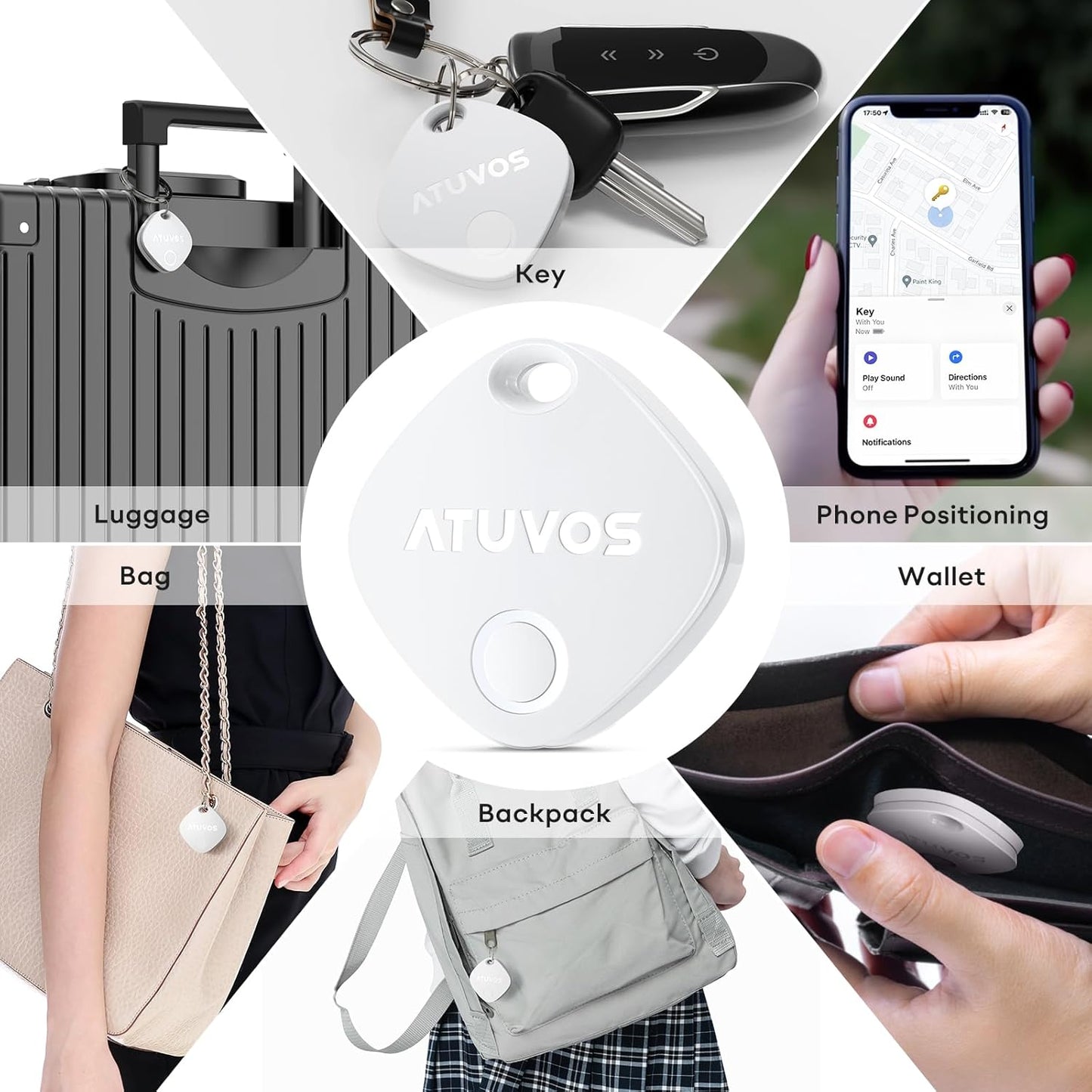 (Good) ATUVOS Key Finder and Luggage Tracker 4 Pack, Smart Tag Compatible with Apple Find My (iOS only)