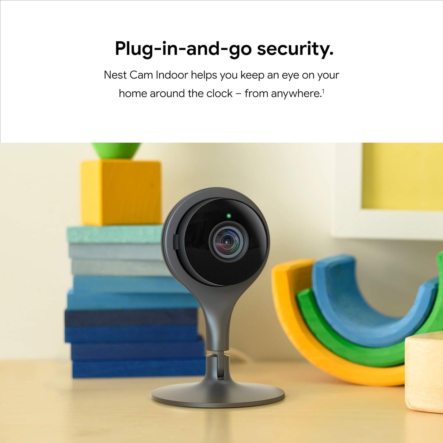 Google Nest Cam Indoor - Wired Indoor Camera for Home Security - Control with Your Phone