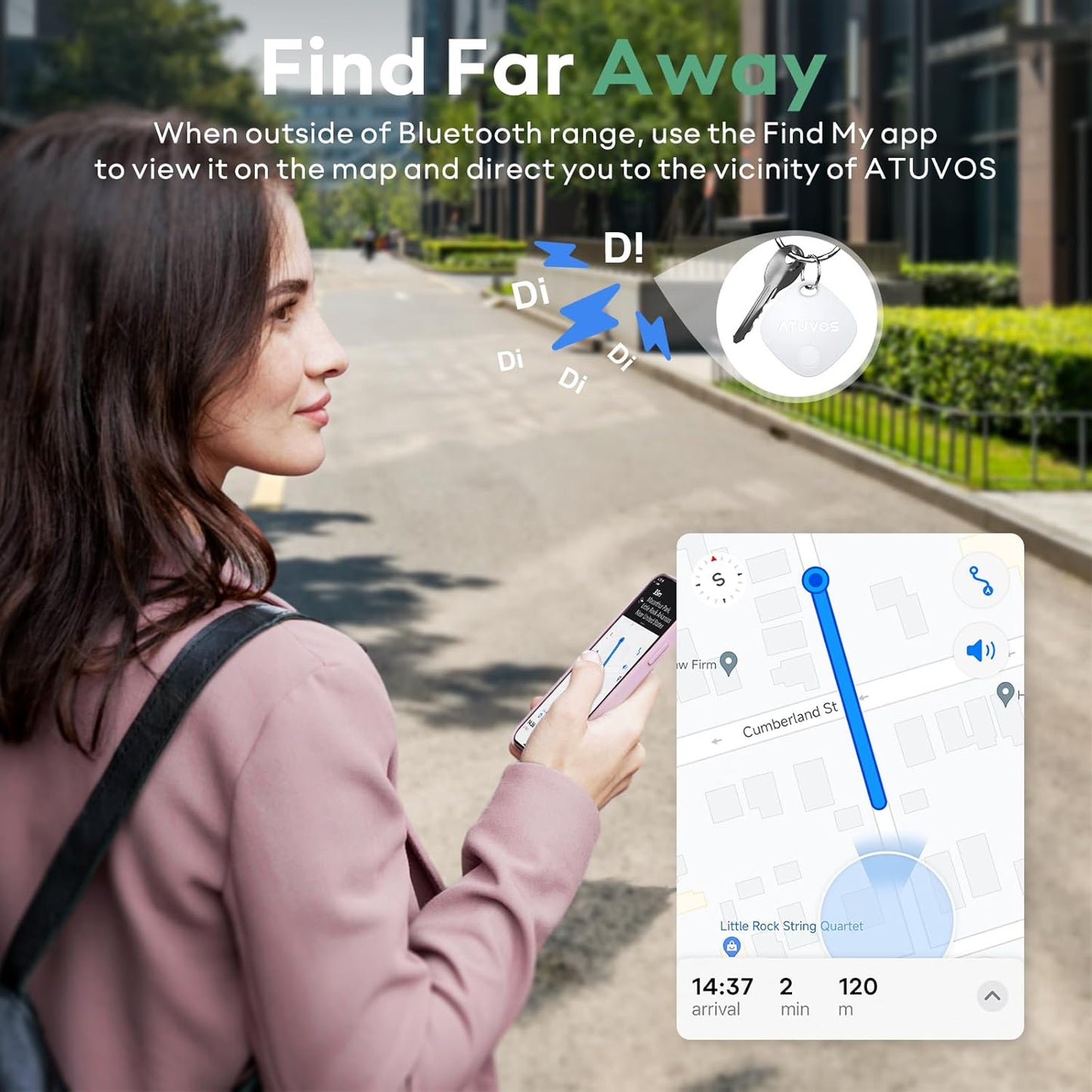 (Good) ATUVOS Key Finder and Luggage Tracker 4 Pack, Smart Tag Compatible with Apple Find My (iOS only)