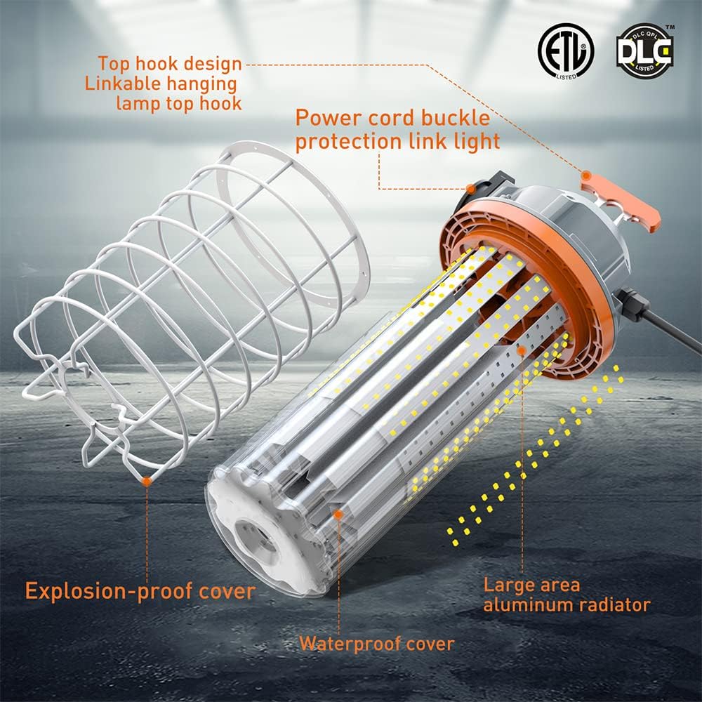 (New Open Box) LED Temporary Work Light 150W Daylight White 5000k 22250 Lumens Led High Bay Construction Light