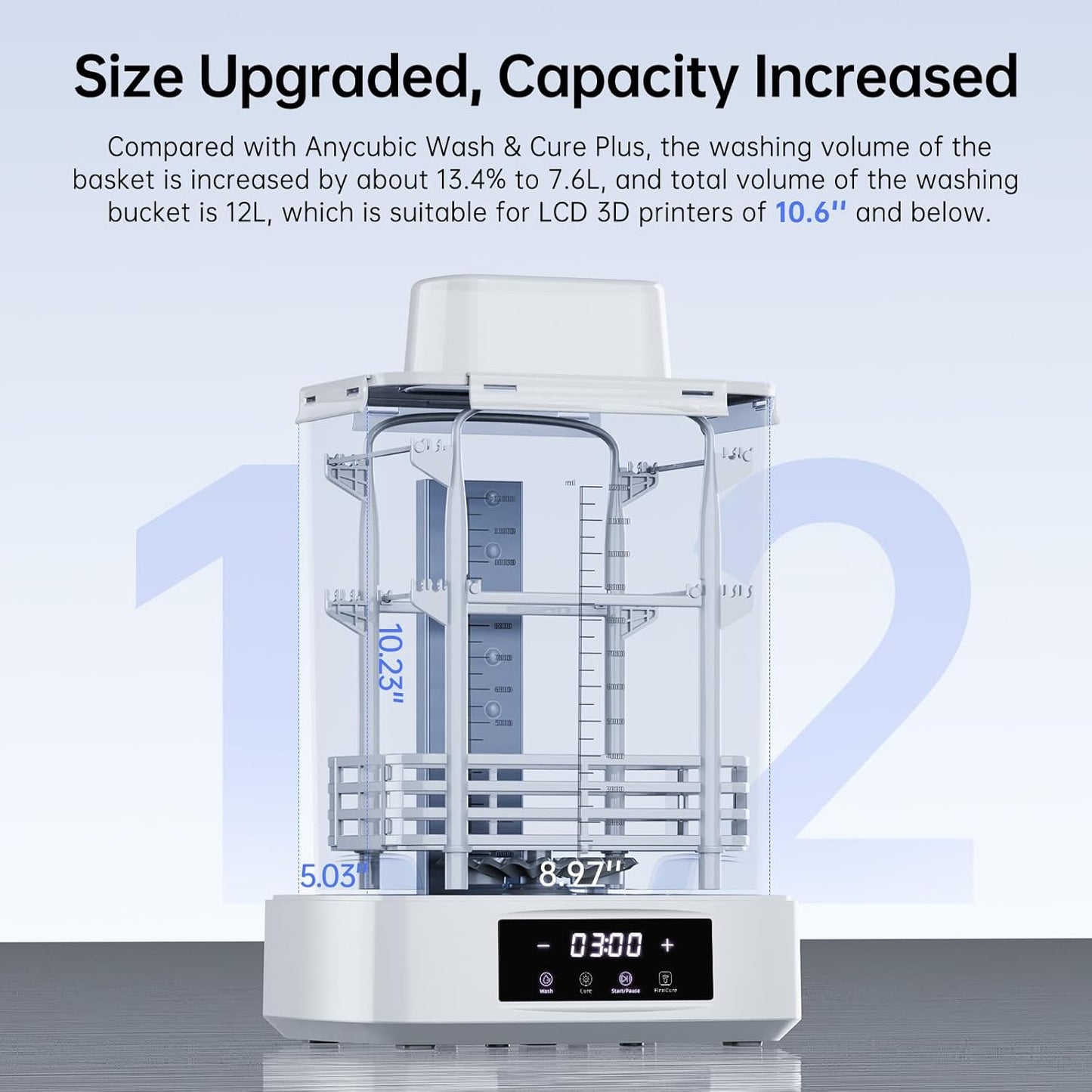 (New Open Box) ANYCUBIC Wash and Cure Station, Larger Volume 2 in 1 Wash and Cure 3.0 Plus for Photon Mono