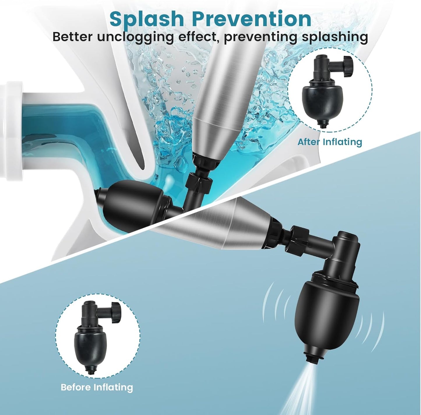 (New Open Box) Aiment Electric Toilet Plunger Clog Remover: 2 Batteries Air Plunger