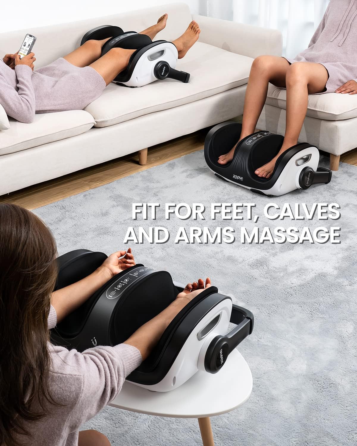 (New Open Box) RENPHO Shiatsu Foot Massager Machine with Heat and Remote, Deep Kneading and Rolling Calf Massage