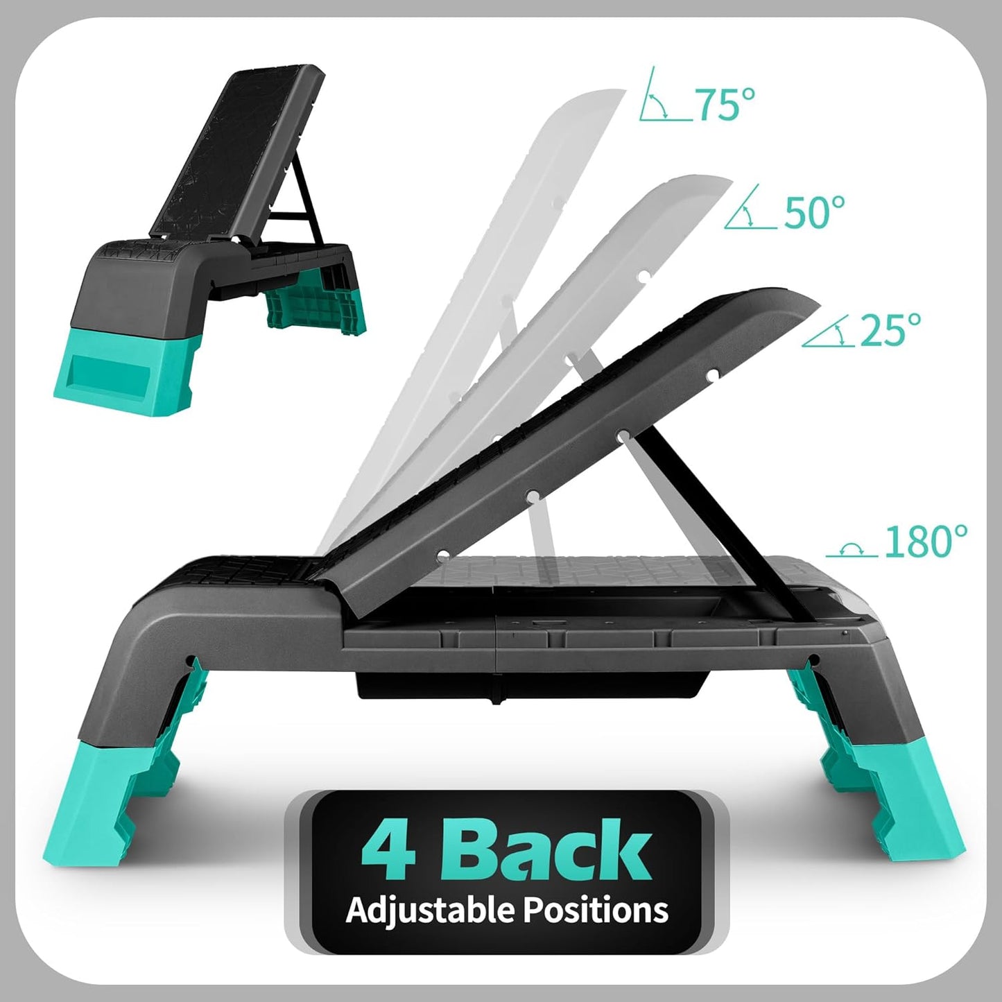 (New Open Box) leikefitness Multifunctional Aerobic Deck with Cord Workout Platform Adjustable Dumbbell