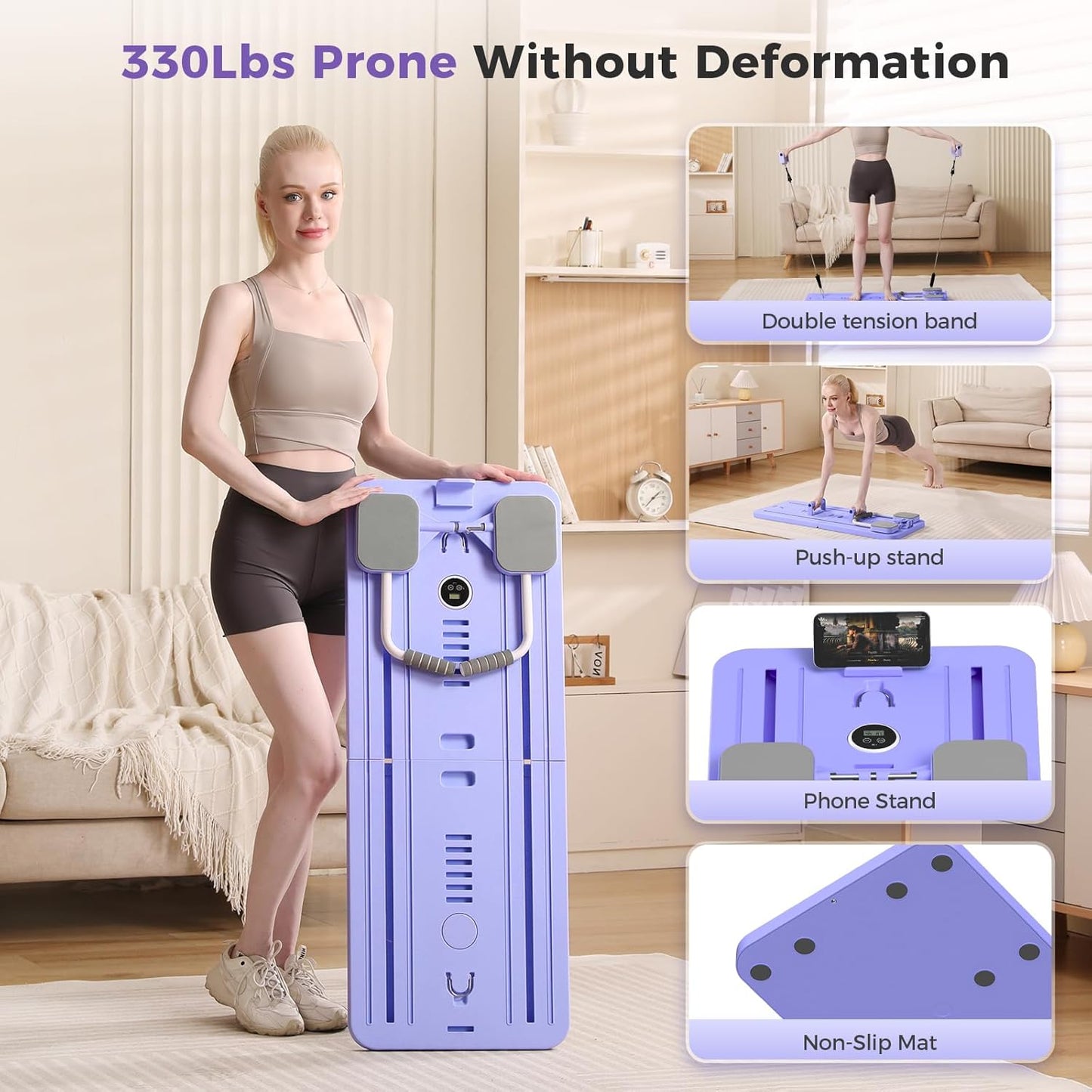 (Excellent) Portable Pilates Reformer Machine for Home Gym - Auto-Rebound Pi