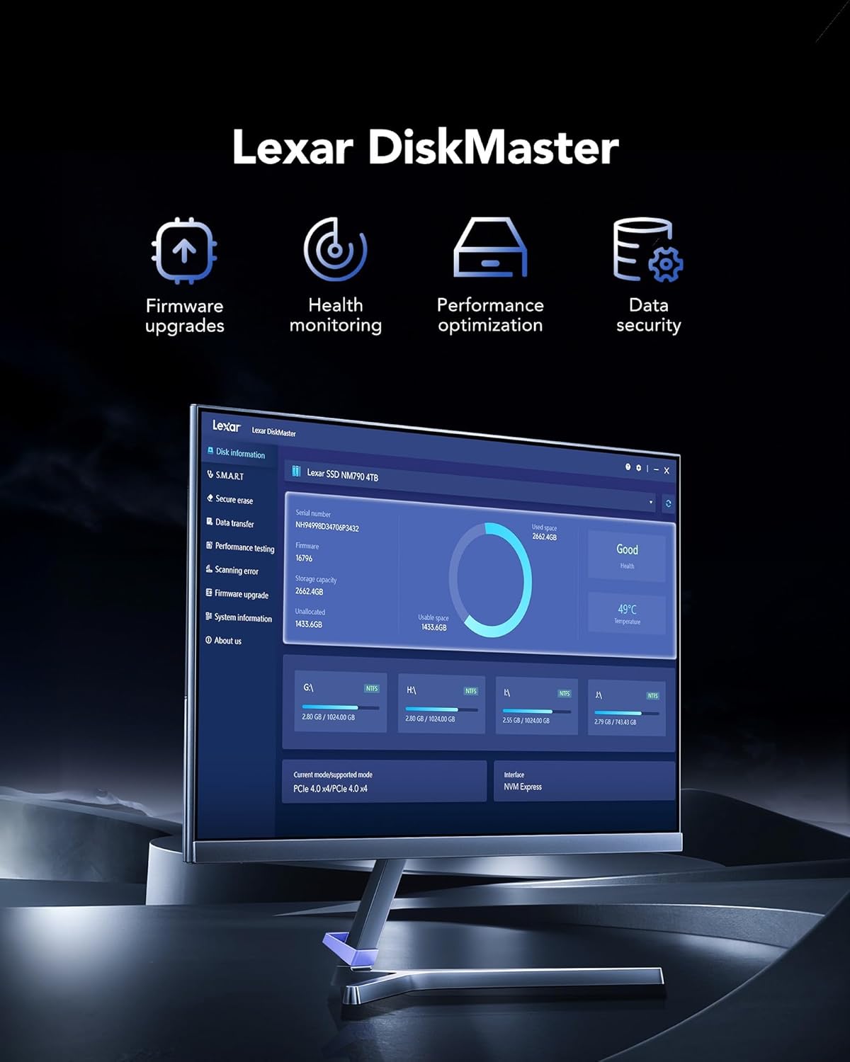 (Brand New) Lexar EQ790 2TB SSD M.2 2280 PCIe Gen4x4 NVMe 1.4, Blazing Speeds Up to 7000MB/s