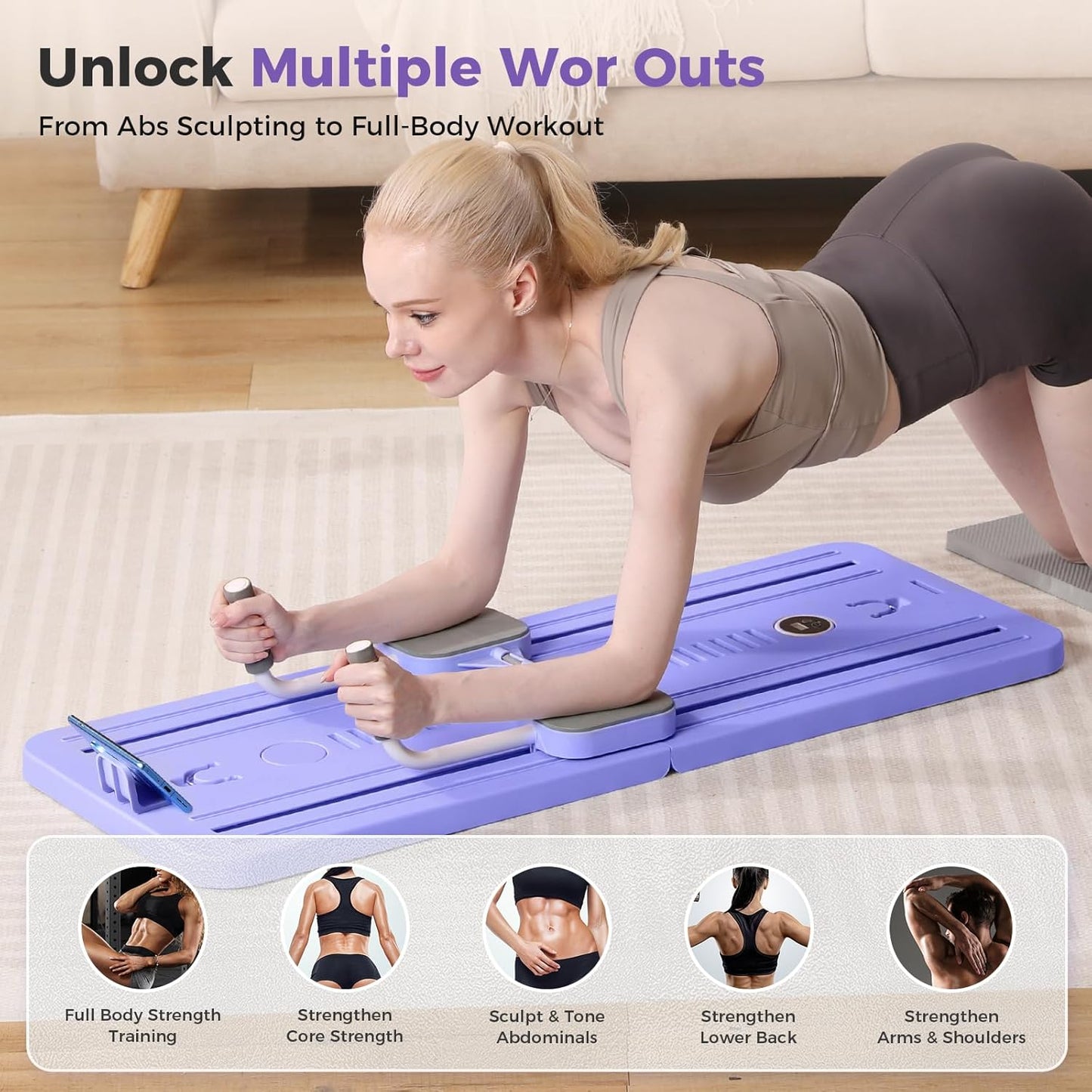 (Excellent) Portable Pilates Reformer Machine for Home Gym - Auto-Rebound Pi