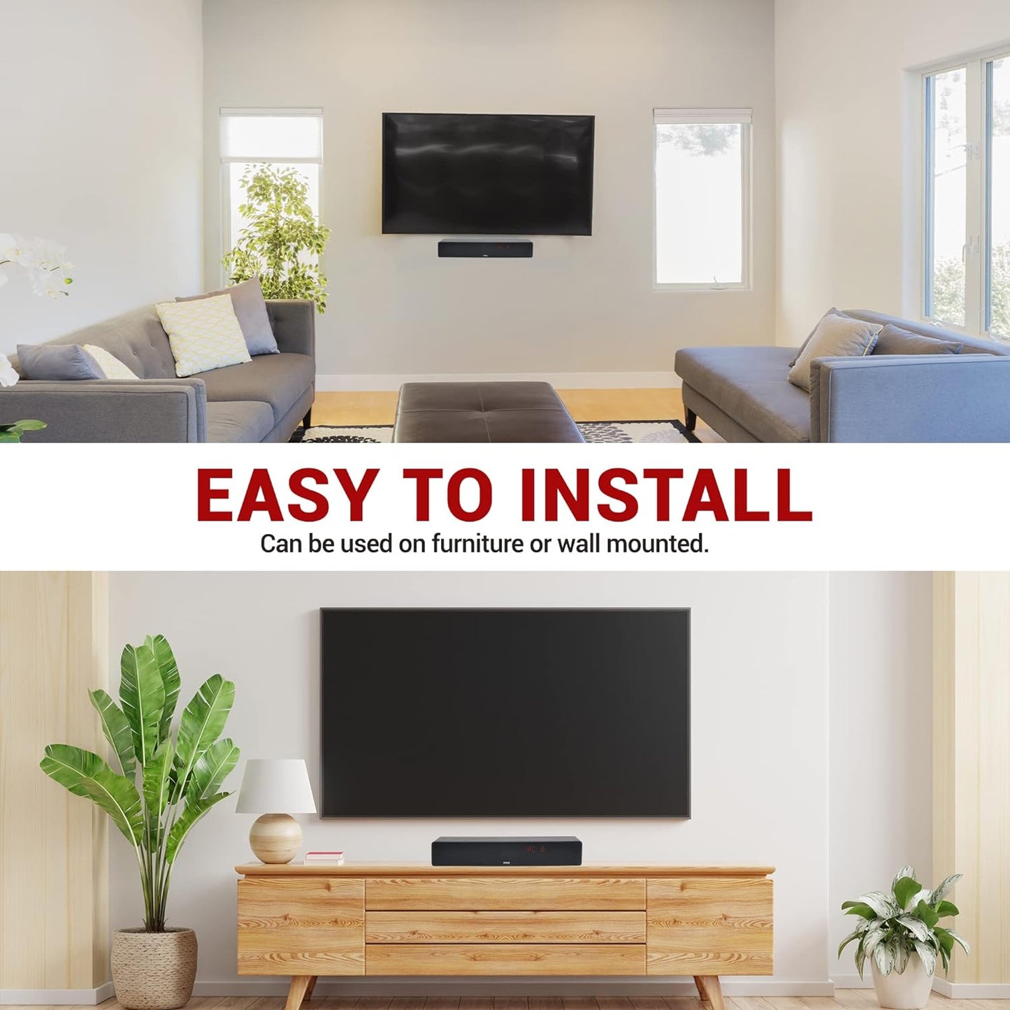 ZVOX Dialogue Clarifying Sound Bar with Patented Hearing Technology - AccuVoice TV Sound Bar with Twelve Levels of Voice Boost - Home Theater Audio TV Speakers Soundbar - AV157 Black