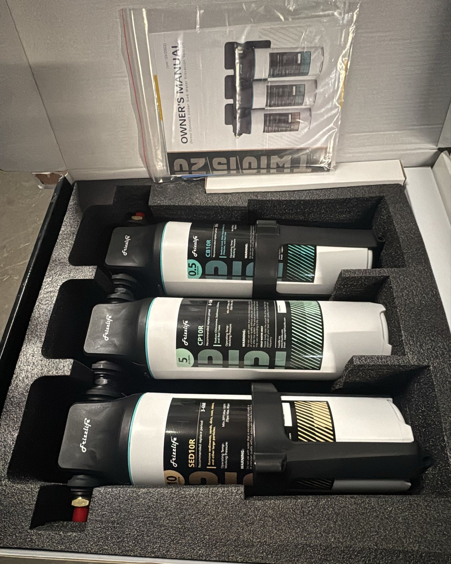 (New Open Box) Frizzlife TW10 Under Sink Water Filter – 0.5 Micron | NSF 53/42 | Direct Connect