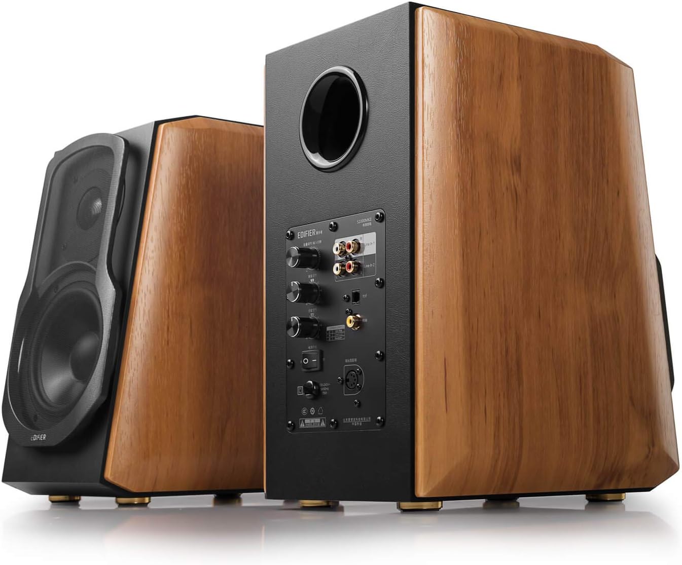Edifier S1000MKII Audiophile Active Bookshelf 2.0 Speakers - 120w Bluetooth 5.0 with aptX HD - Optical Input - S1000MK2 Powered Near-Field Monitor Speaker with Class D Amp