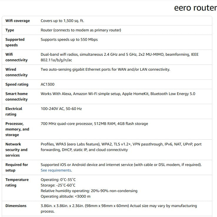 (Excellent) Amazon Eero 2nd Gen mesh wifi system - Coverage up to 4,500 sq. ft., 3-pack