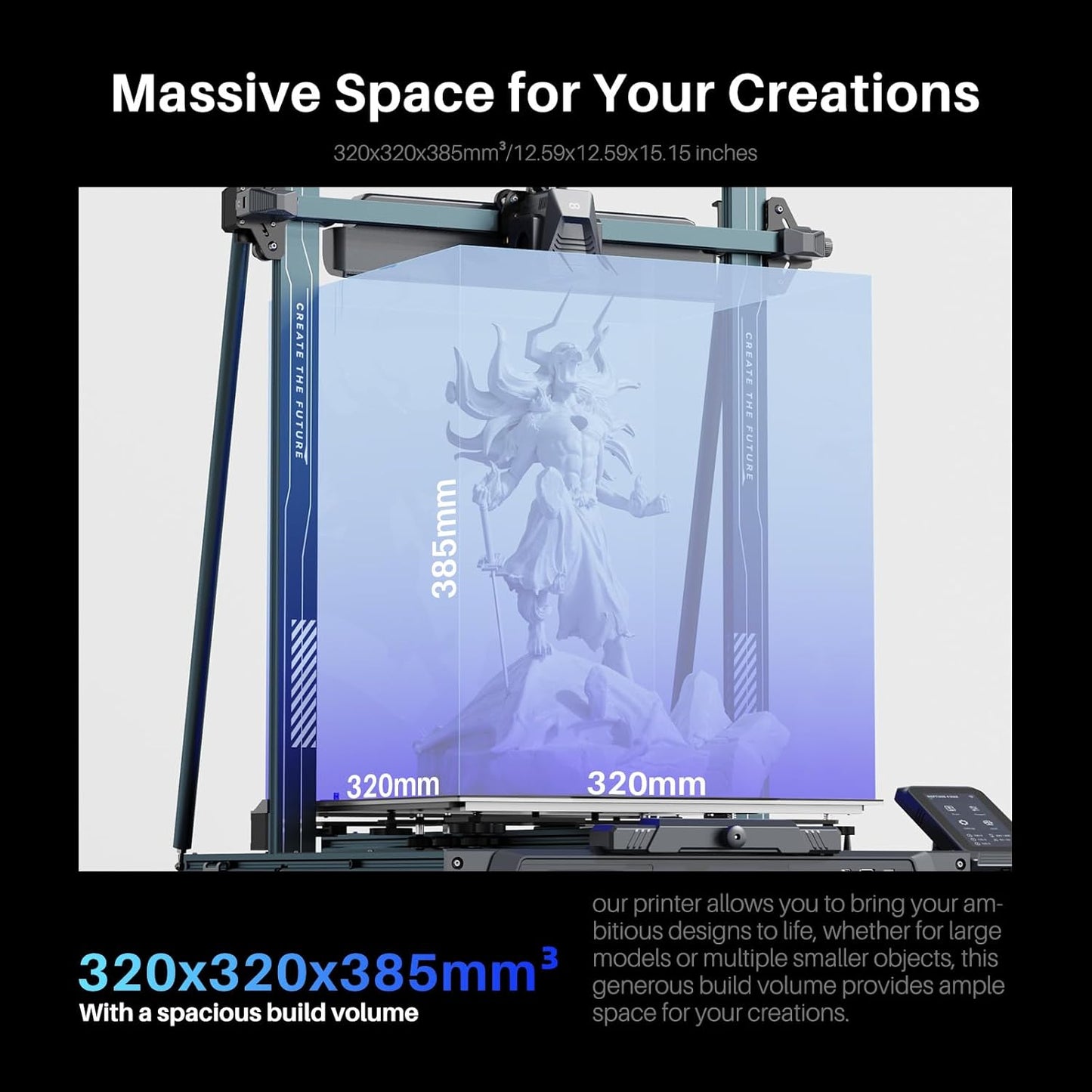 (New Open Box) ELEGOO Neptune 4 Plus 3D Printer, 500mm/s High-Speed Fast FDM Printer