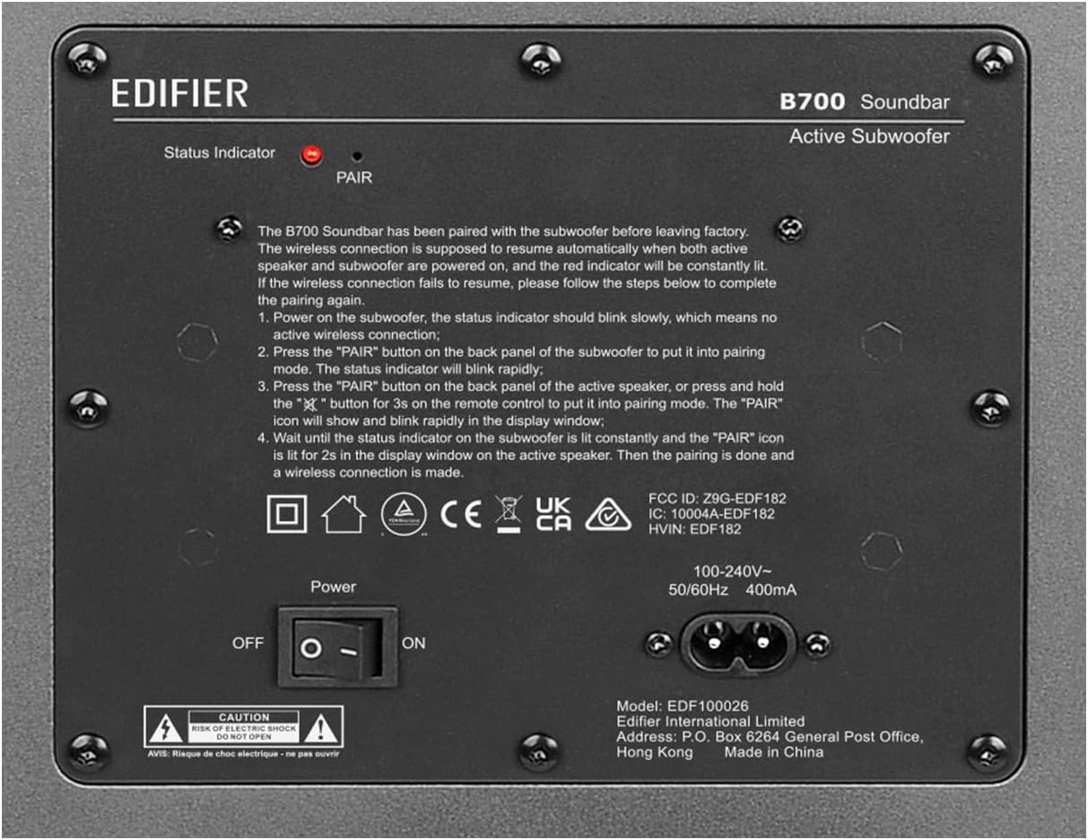 (New Open Box) Edifier B700 Dolby Atmos Speaker System - 5.1.2 Soundbar with Wireless Subwoofer