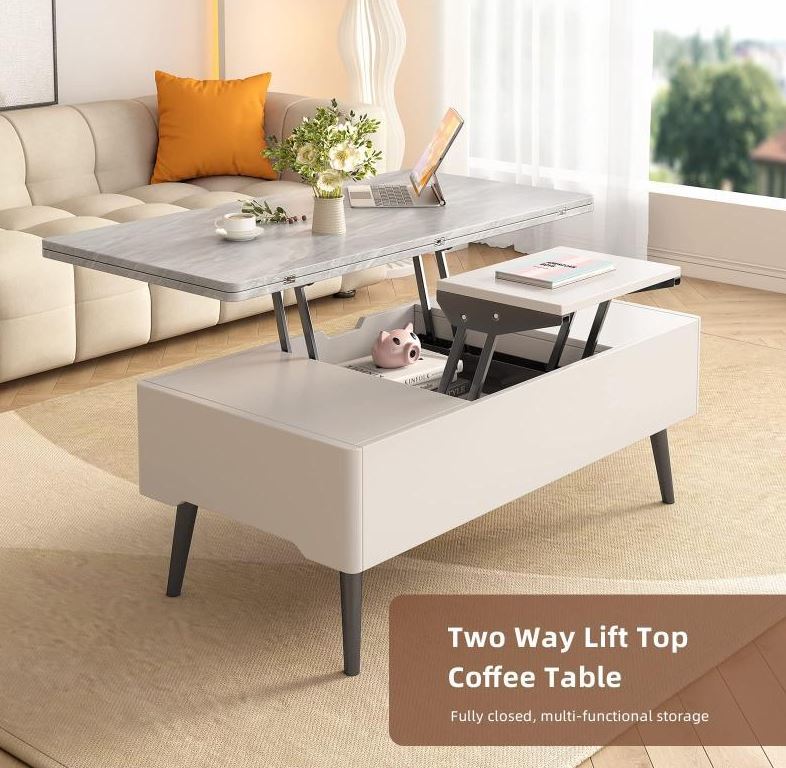 (New Open Box) Guyii Lift 43" Top Coffee Table with Storage, Modern Multifunction Center Table (DS0041)