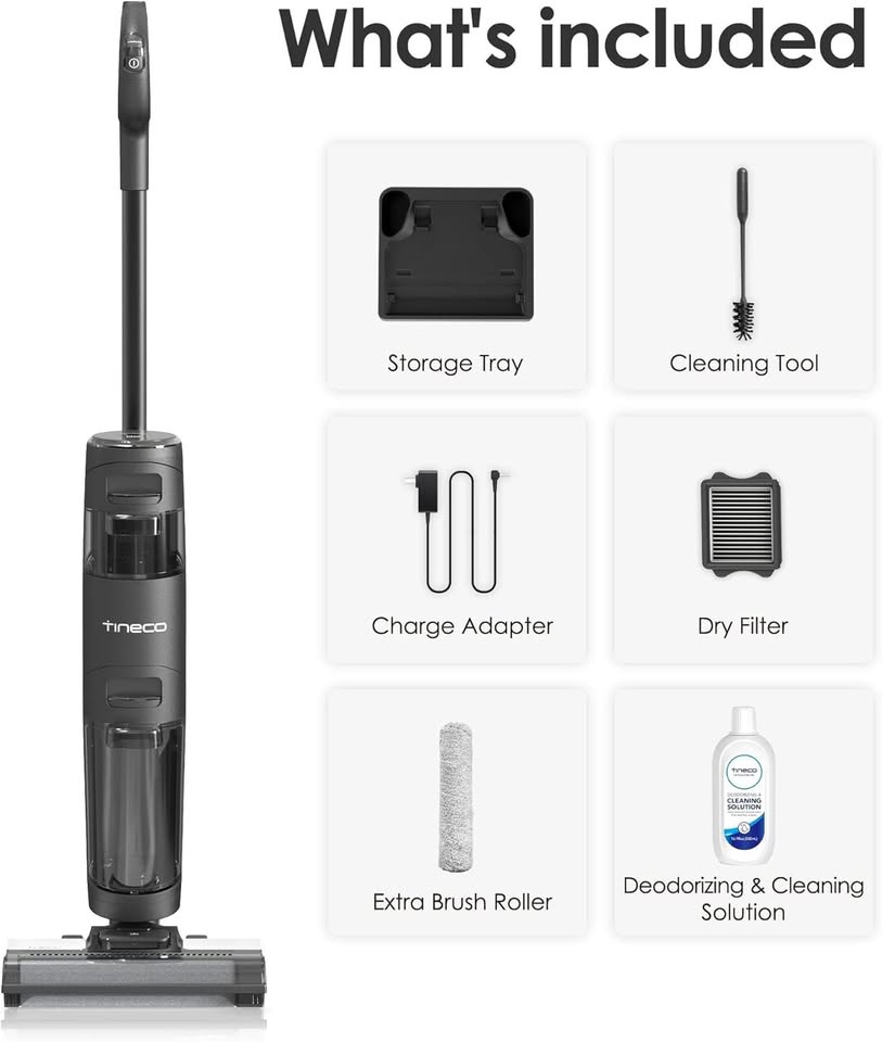 (Excellent) Tineco Floor One S3 Breeze Cordless Hardwood Floors Cleaner, Lightweight Wet Dry Vacuum Cleaners