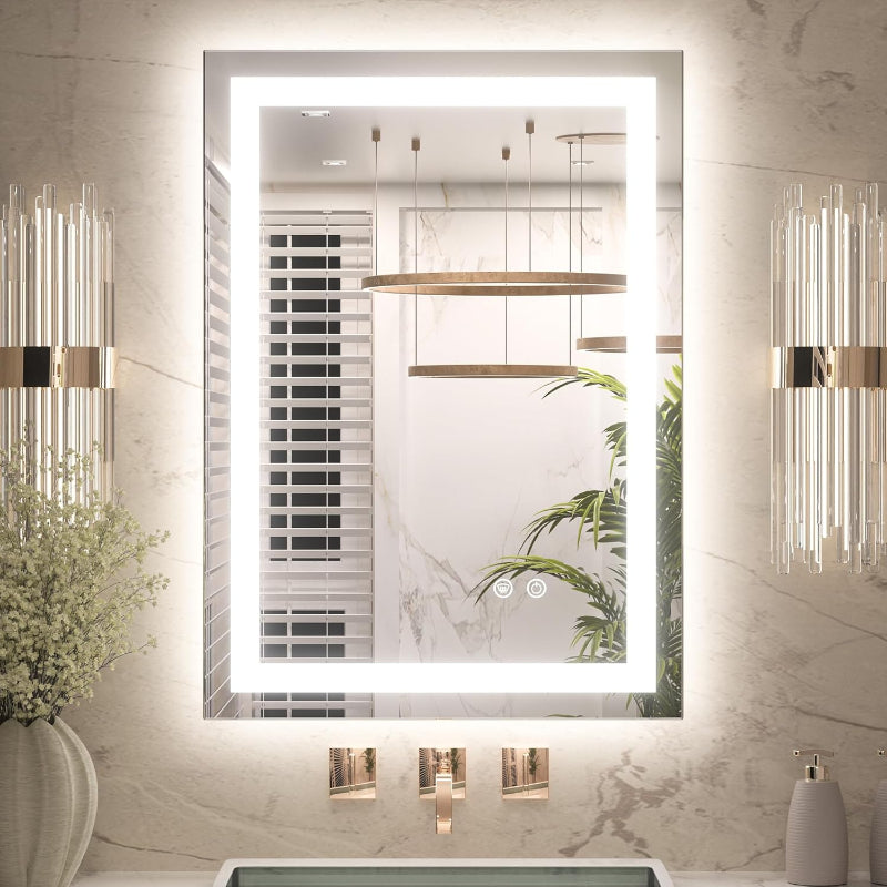 (New Open Box) Keonjinn LED Mirror for Bathroom 20 x 28 Inch, Frontlit & Backlit Bathroom Vanity Mirror