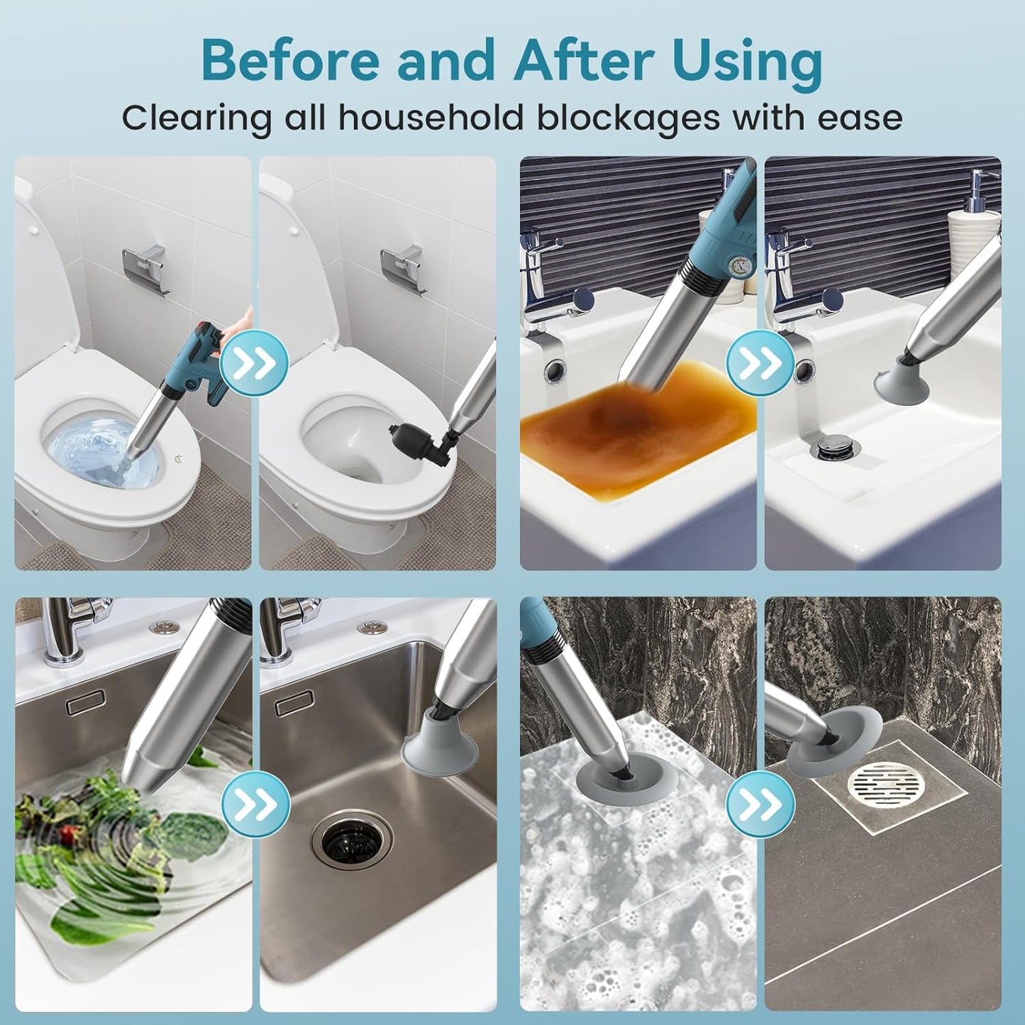 (New Open Box) Aiment Electric Toilet Plunger Clog Remover: 2 Batteries Air Plunger