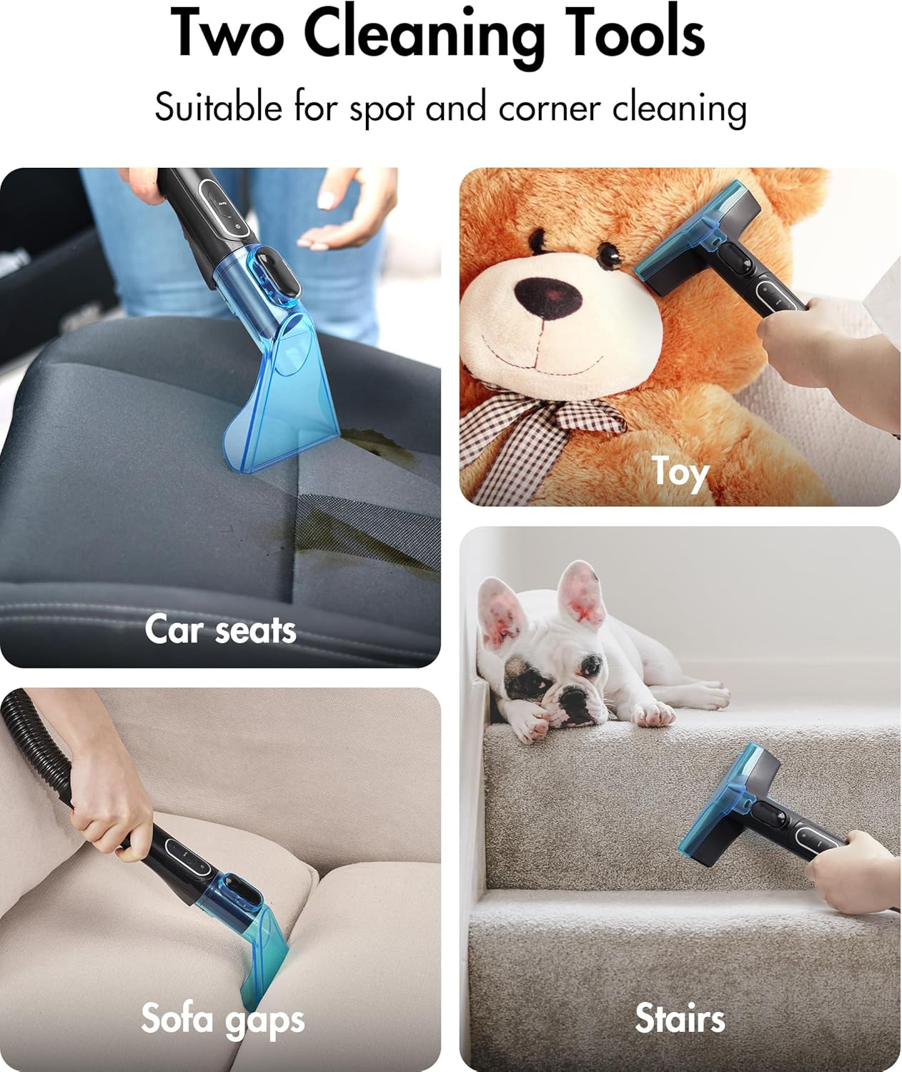 iDOO Carpet Cleaner Machine, Upholstery Cleaner 600W Deep Cleaning, 17Kpa Powerful Suction Spot Carpet Shampooer for Pet, Home, Couch, Car Seat, Mattress, Rug & Sofa, Little Portable Carpet Cleaner