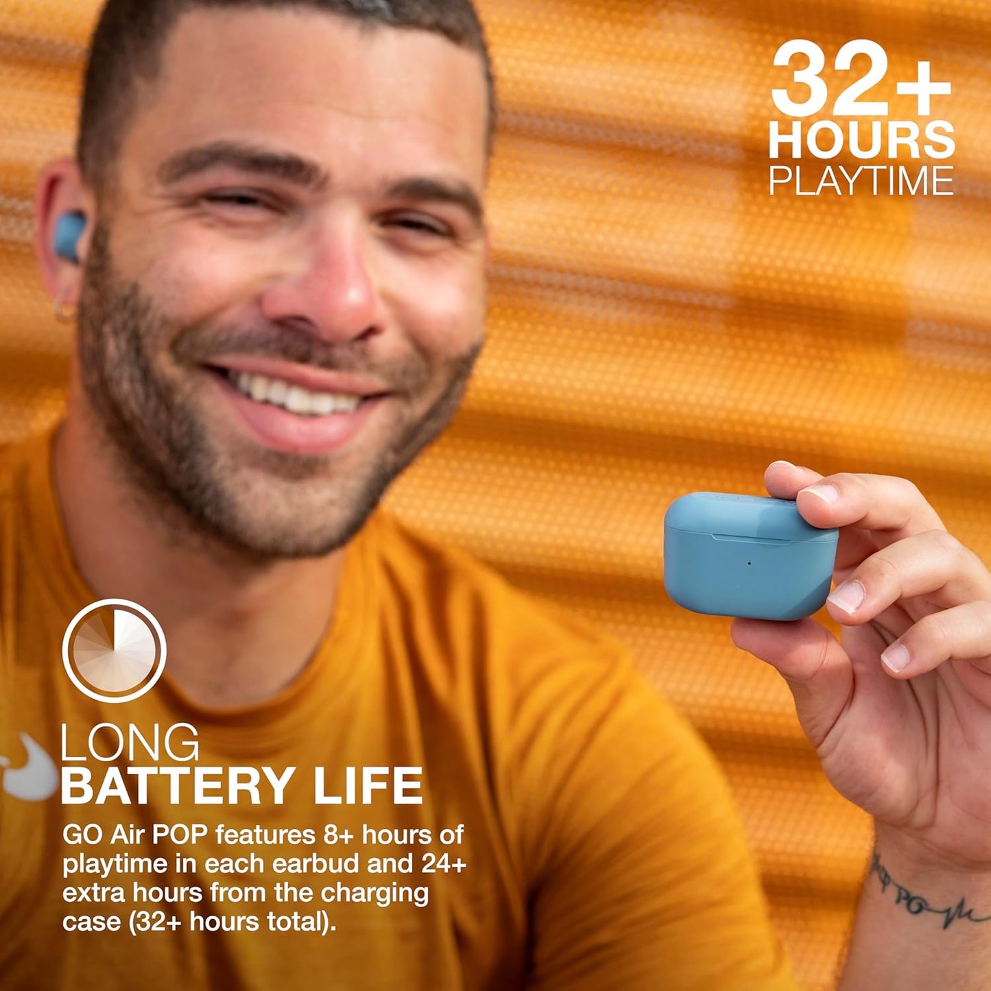 (Brand New) JLab Go Air Pop True Wireless Bluetooth Earbuds + Charging Case, Black, Dual Connect