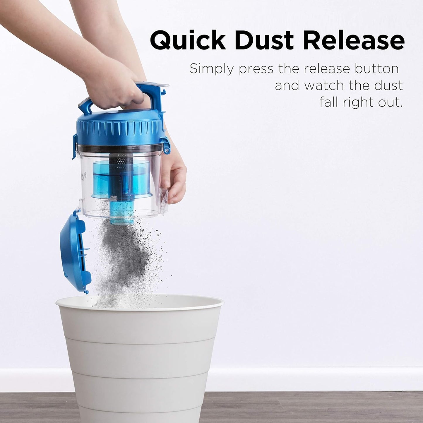 (Excellent) Eureka Whirlwind 2.5L Large Capacity Dust Cup, Bagless Canister Vacuum Cleaner, Blue