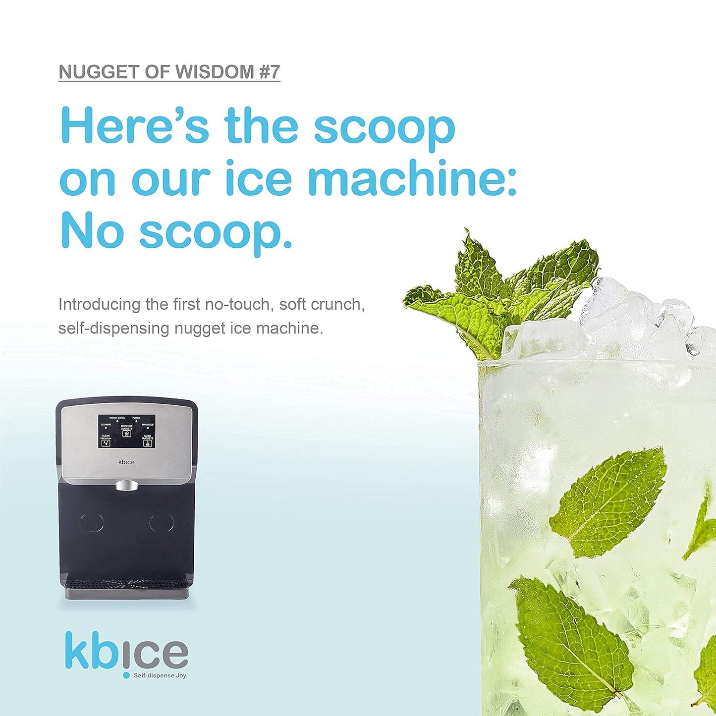 (Brand New Sealed) KBice Self Dispensing Countertop Nugget Ice Maker, Crunchy Pebble Sonic Ice Maker