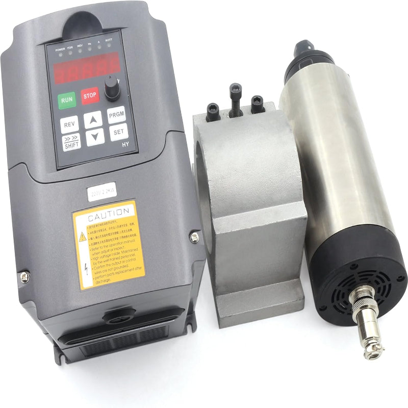 (Excellent) RATTMMOTOR 1.5KW Air Cooled Spindle Motor ER16 CNC Kit + 1500W 1.5kw Inverter Variable Frequency Drive 220V + 80mm Clamp Mount Bracket for CNC Router Engraving Milling Machine