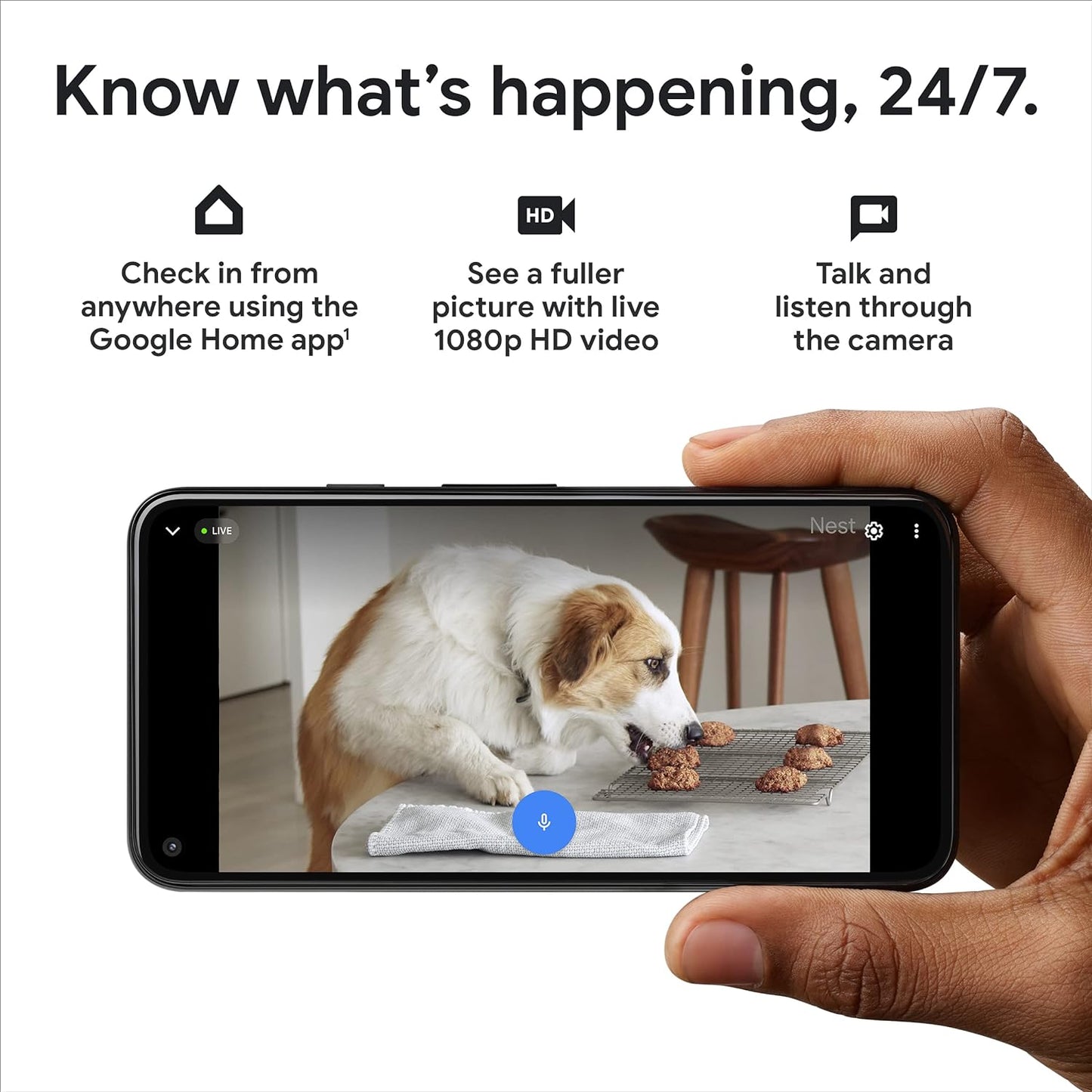 Used (Good) Google Nest Security Cam (Wired) - 2nd Generation - Snow