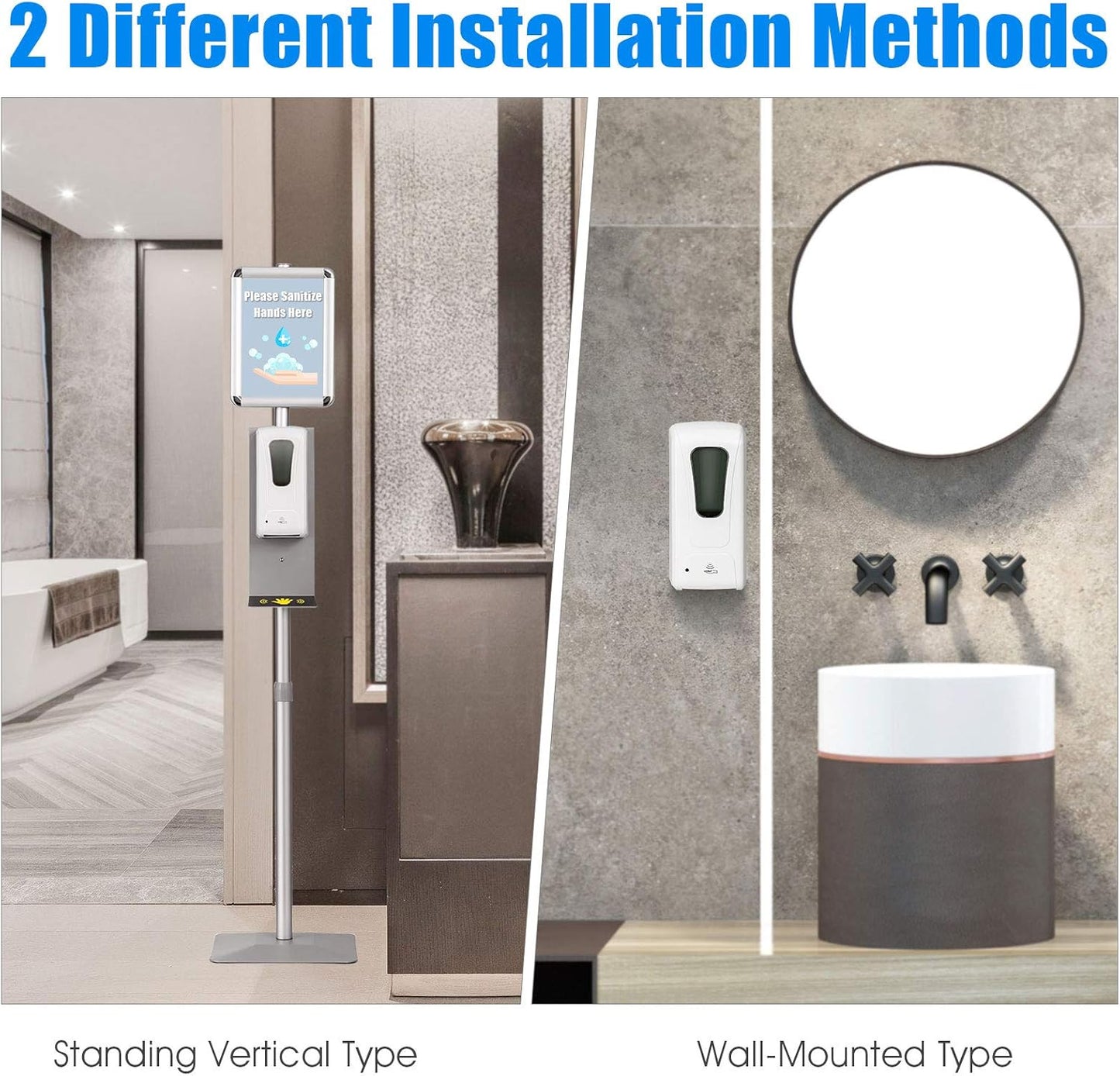(New Open Box) Automatic Hand Sanitizer Dispenser with Floor Stand, Adjustable Induction Soap Dispenser,