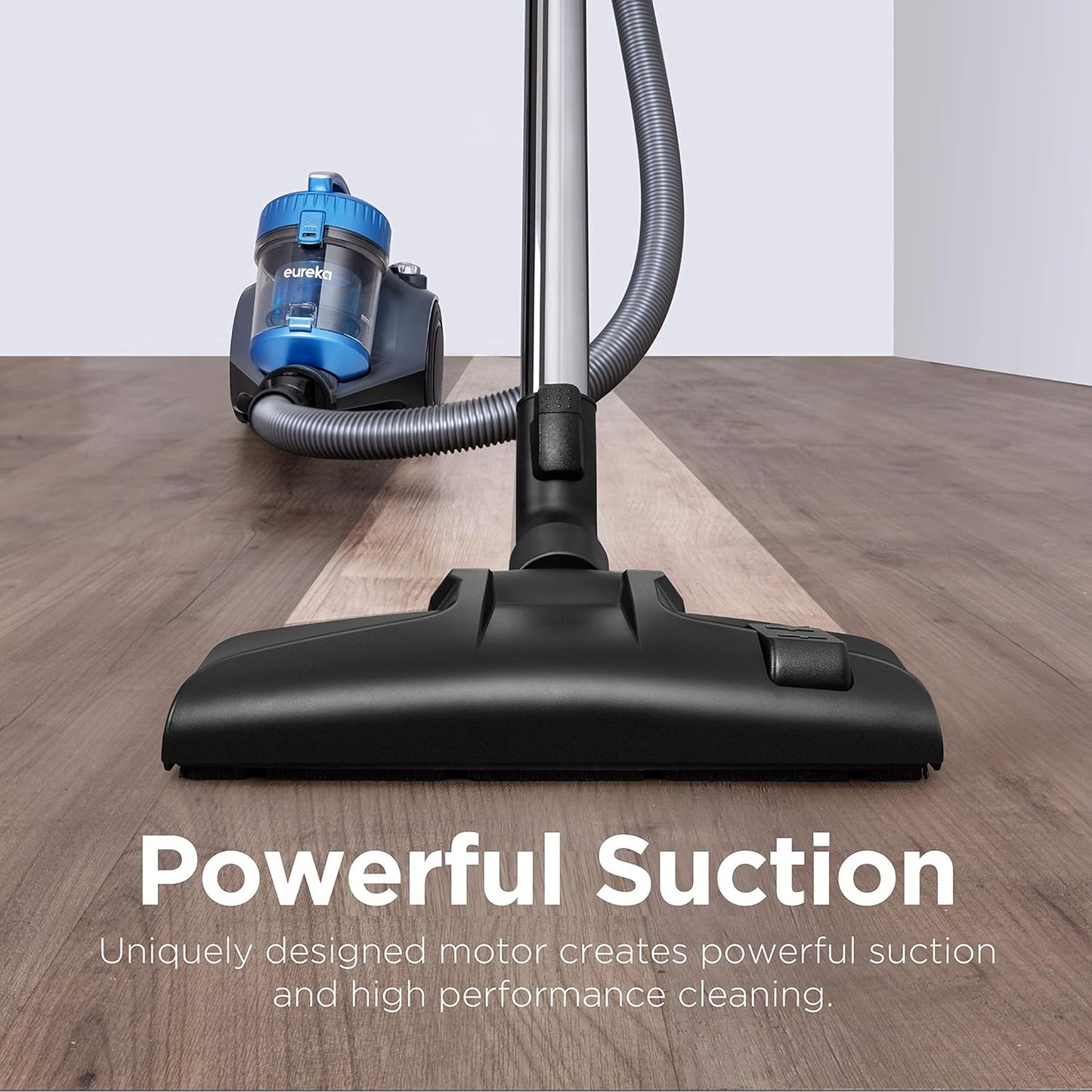 (Excellent) Eureka Whirlwind 2.5L Large Capacity Dust Cup, Bagless Canister Vacuum Cleaner, Blue